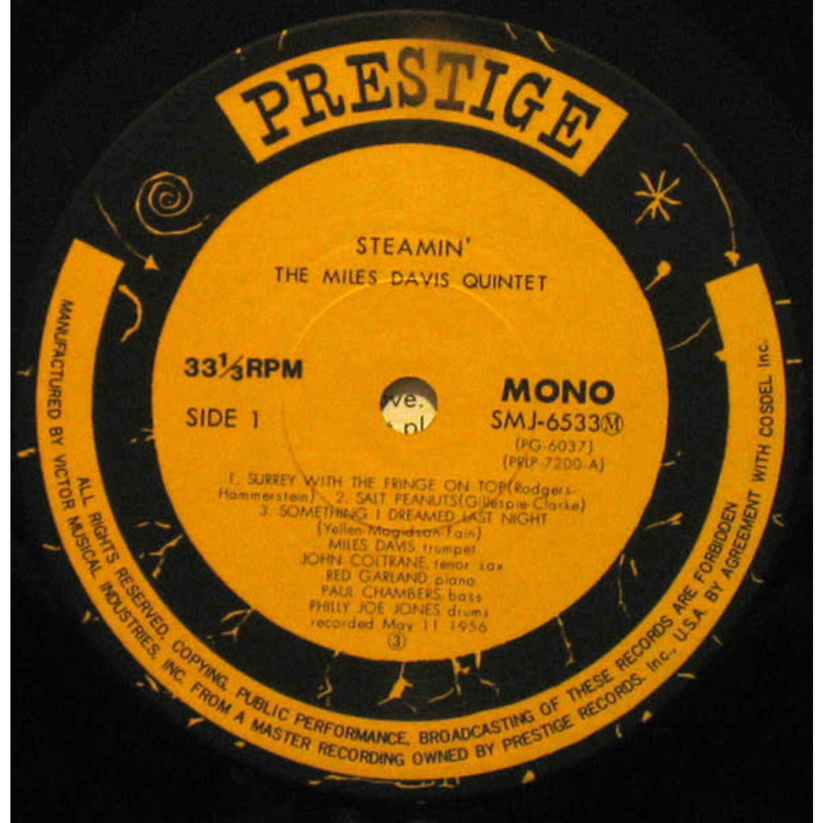 [Kollectible Vinyl] Davis, Miles Quintet: Steamin' With The Miles Davis Quintet (w/ insert) [PRESTIGE]