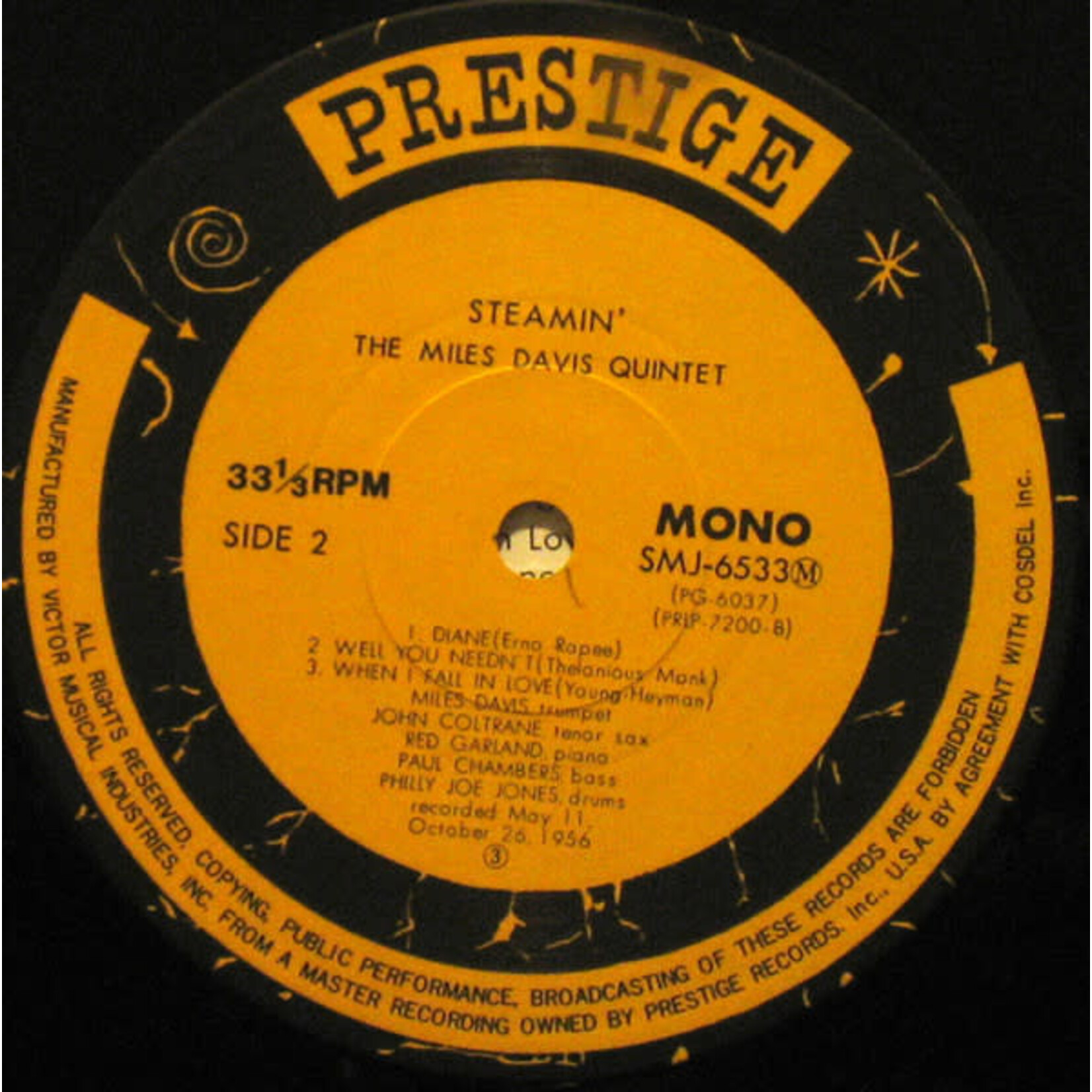 [Kollectible Vinyl] Davis, Miles Quintet: Steamin' With The Miles Davis Quintet (w/ insert) [PRESTIGE]