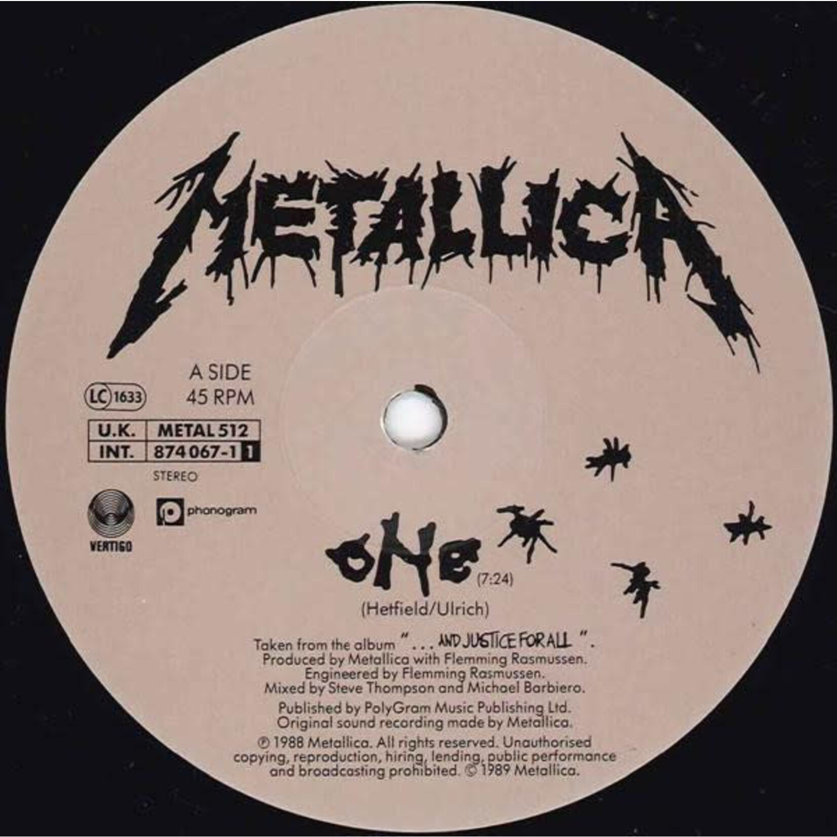 [Kollectible Vinyl] Metallica: One [VERTIGO]