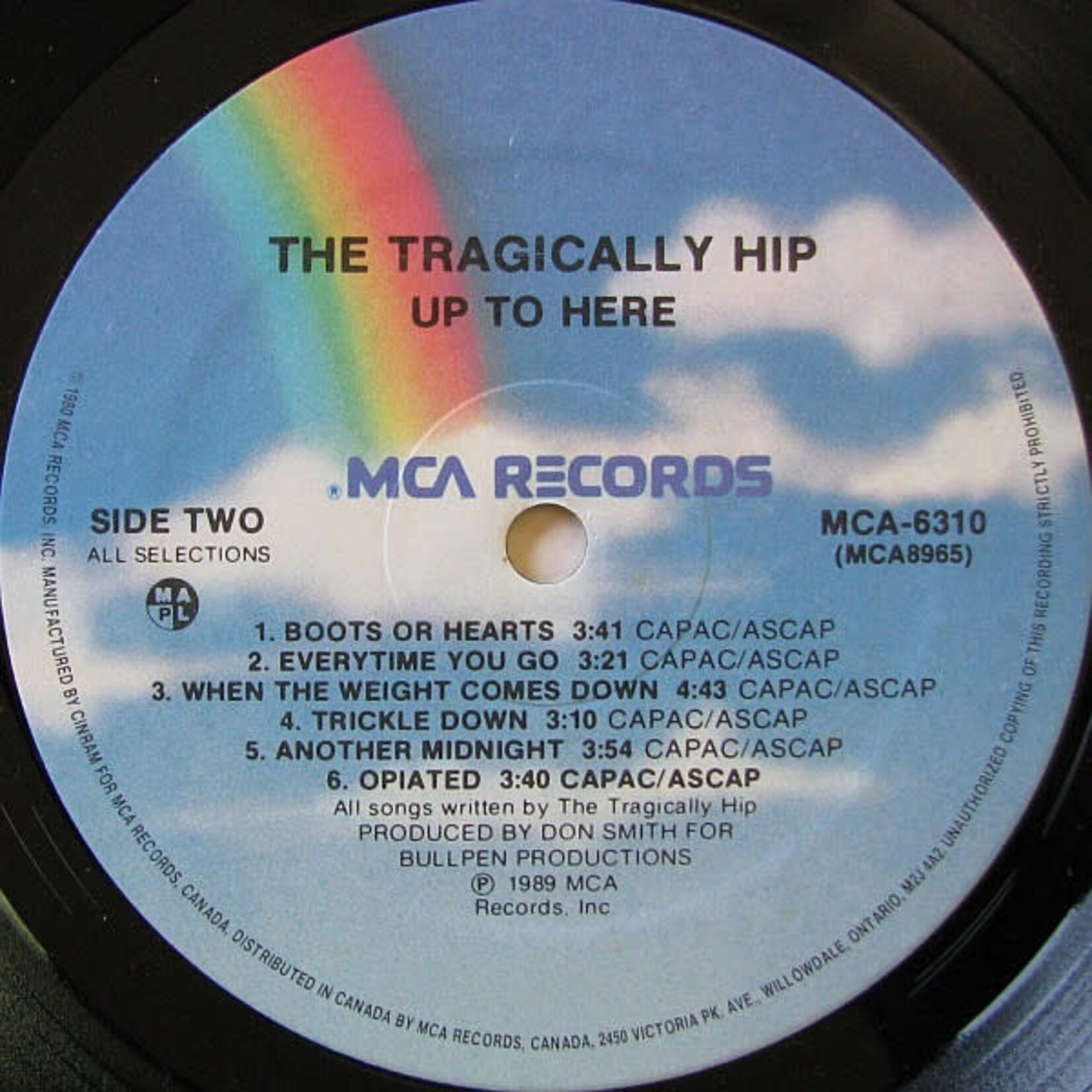 [Kollectible Vinyl] Tragically Hip: Up To Here [MCA]