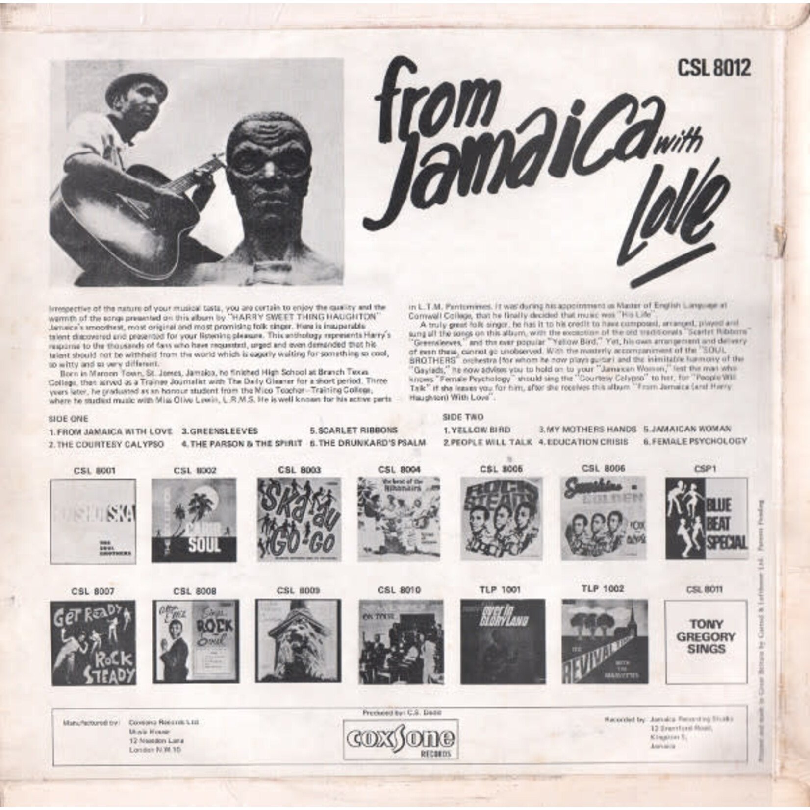 [Kollectibles] Sweeting, harry: From Jamaica with love [studio one/coxsone]