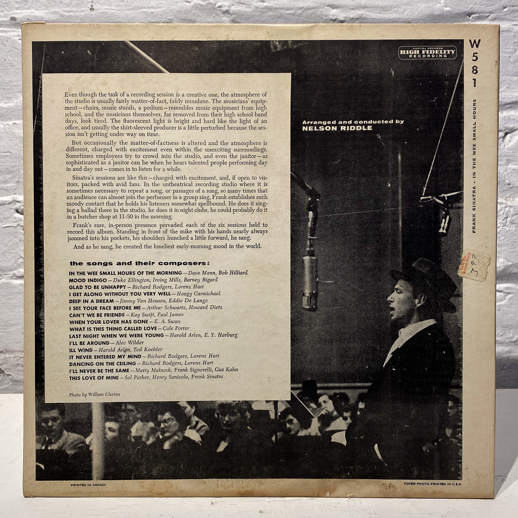 [Nick's Disk Pics] Sinatra, Frank: In the Wee Small Hours [CAPITOL]