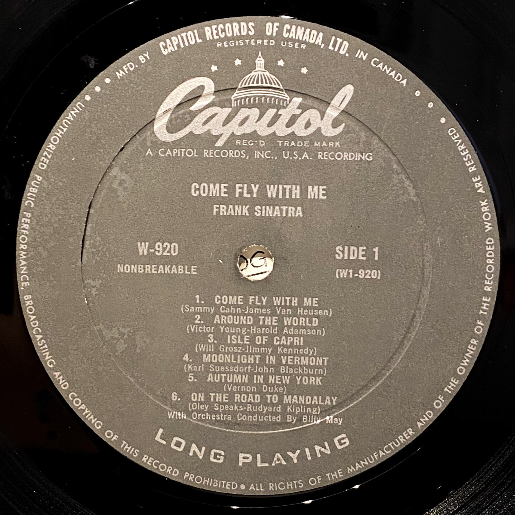 [Nick's Disk Pics] Sinatra, Frank: Come Fly with Me [CAPITOL]