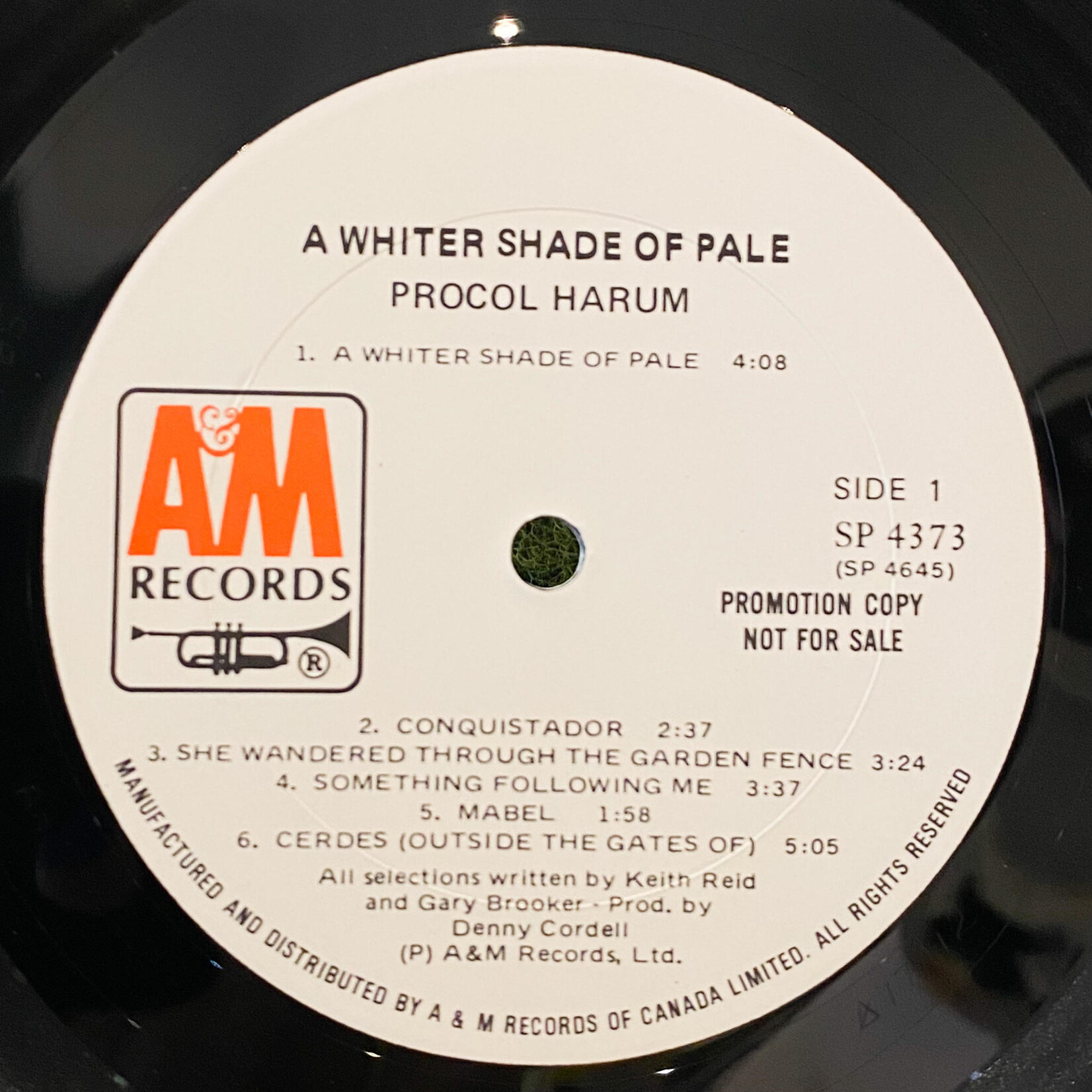 [Kollectible Vinyl] Procol Harum: self-titled ("A Whiter Shade of Pale")(Promo Copy) [A&M]