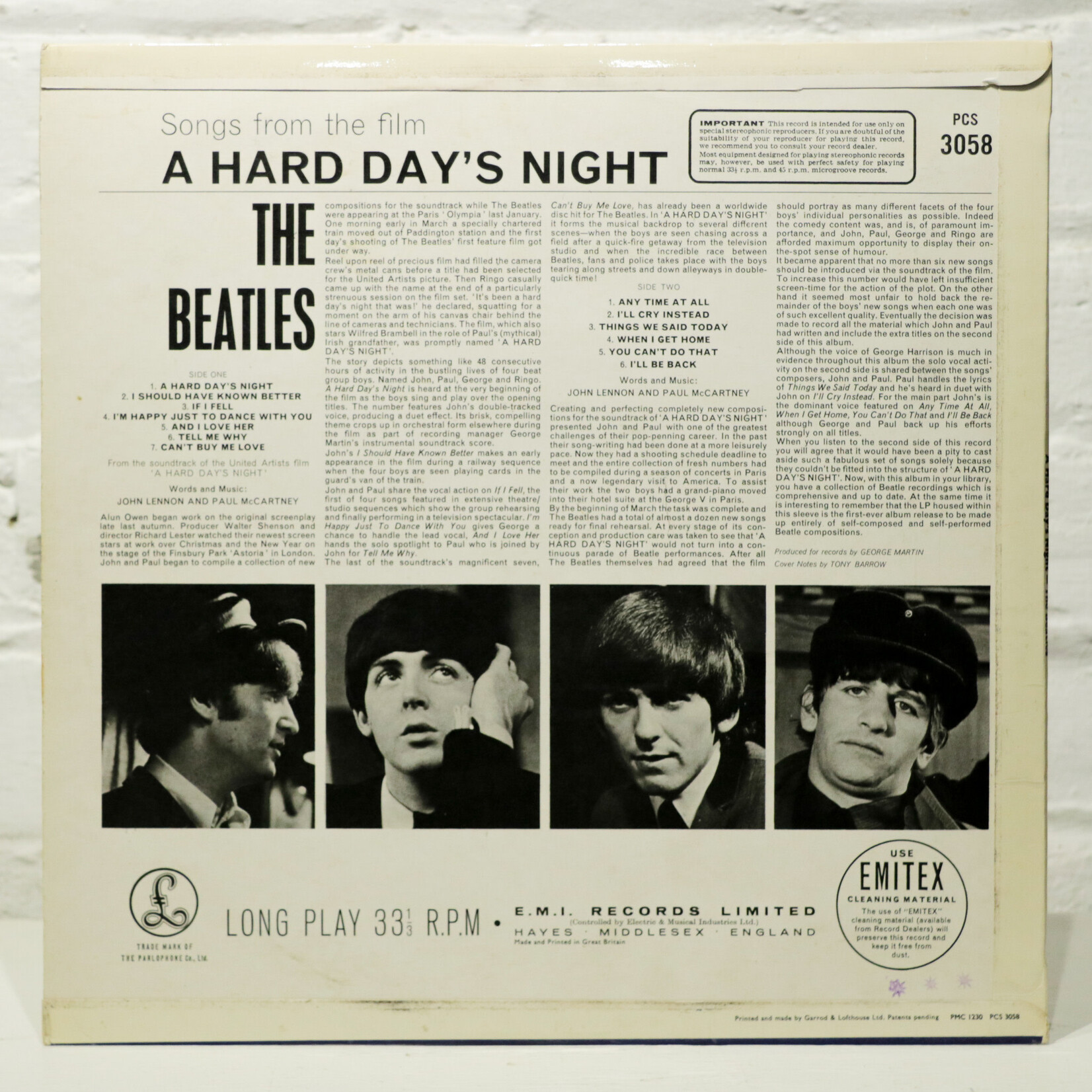 [Nick's Disk Pics] Beatles: Hard Day's Night [EMI]