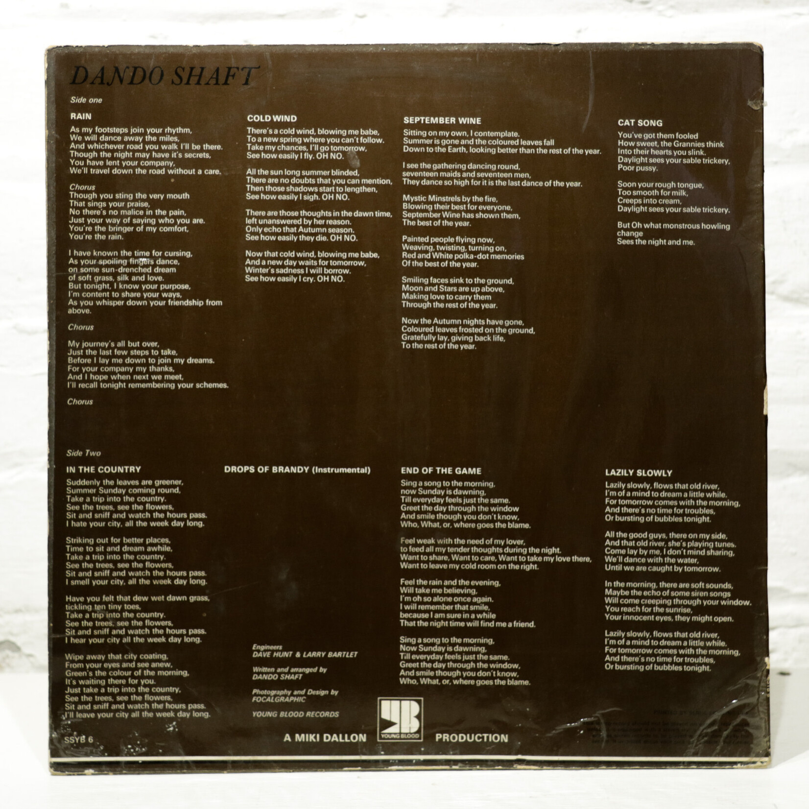 [Nick's Disk Pics] Dando Shaft: An Evening With (1970, UK, VG) [YOUNG BLOOD]