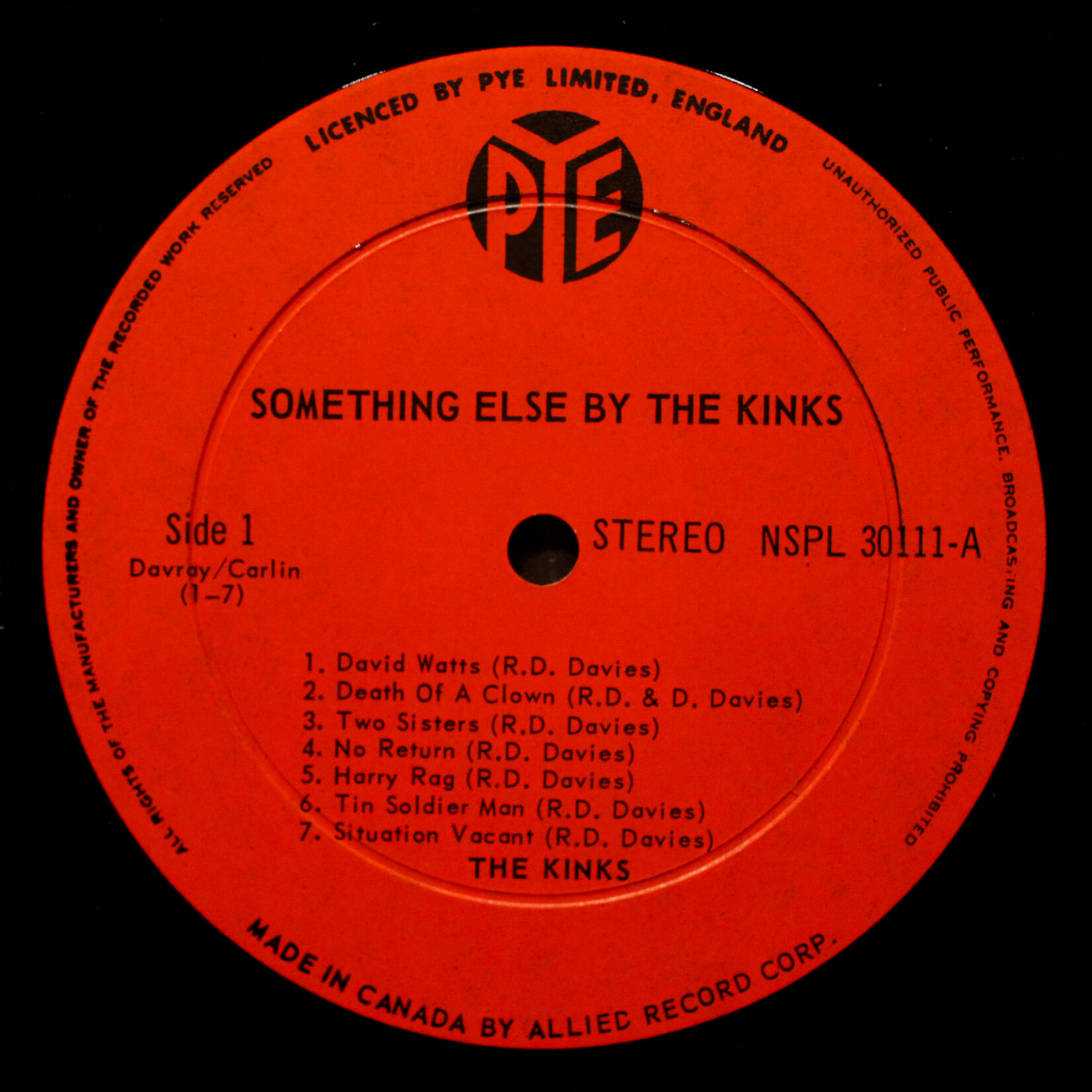 [Nick's Disk Pics] Kinks: Something Else By The Kinks [PYE]