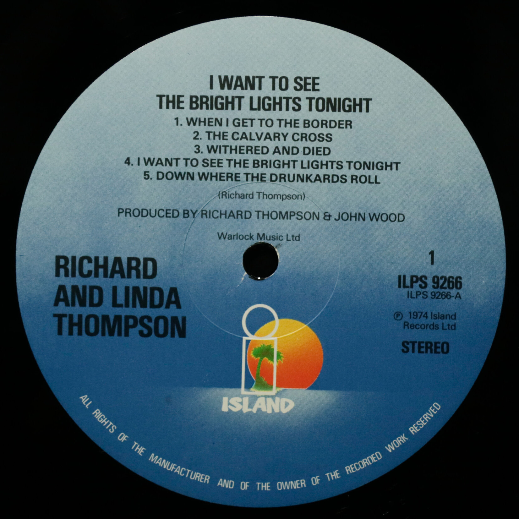 [Nick's Disk Pics] Thompson, Richard & Linda: I Want To See The Bright Lights Tonight [ISLAND]