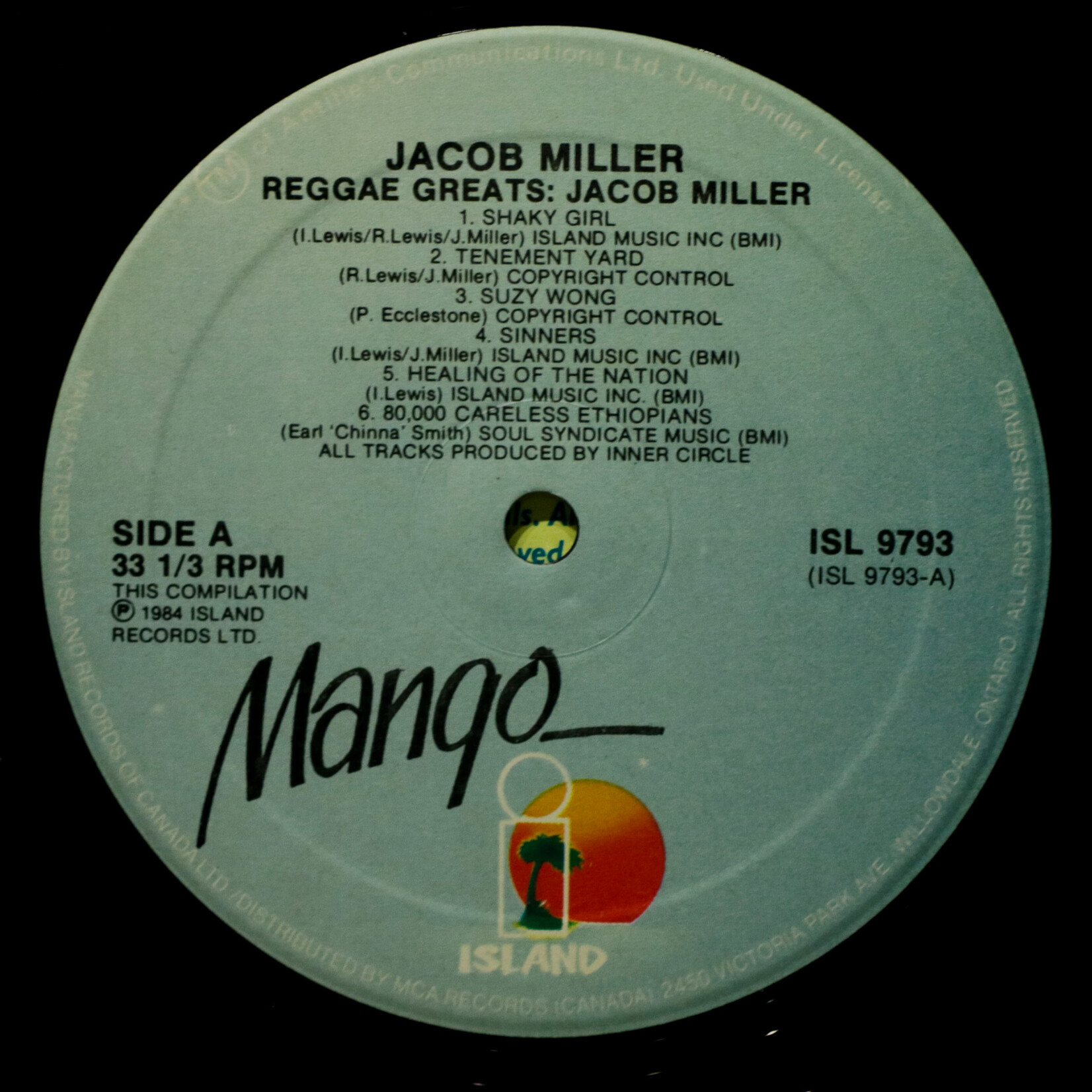 [Nick's Disk Pics] Miller, Jacob & Inner Circle: Reggae Greats [ISLAND]