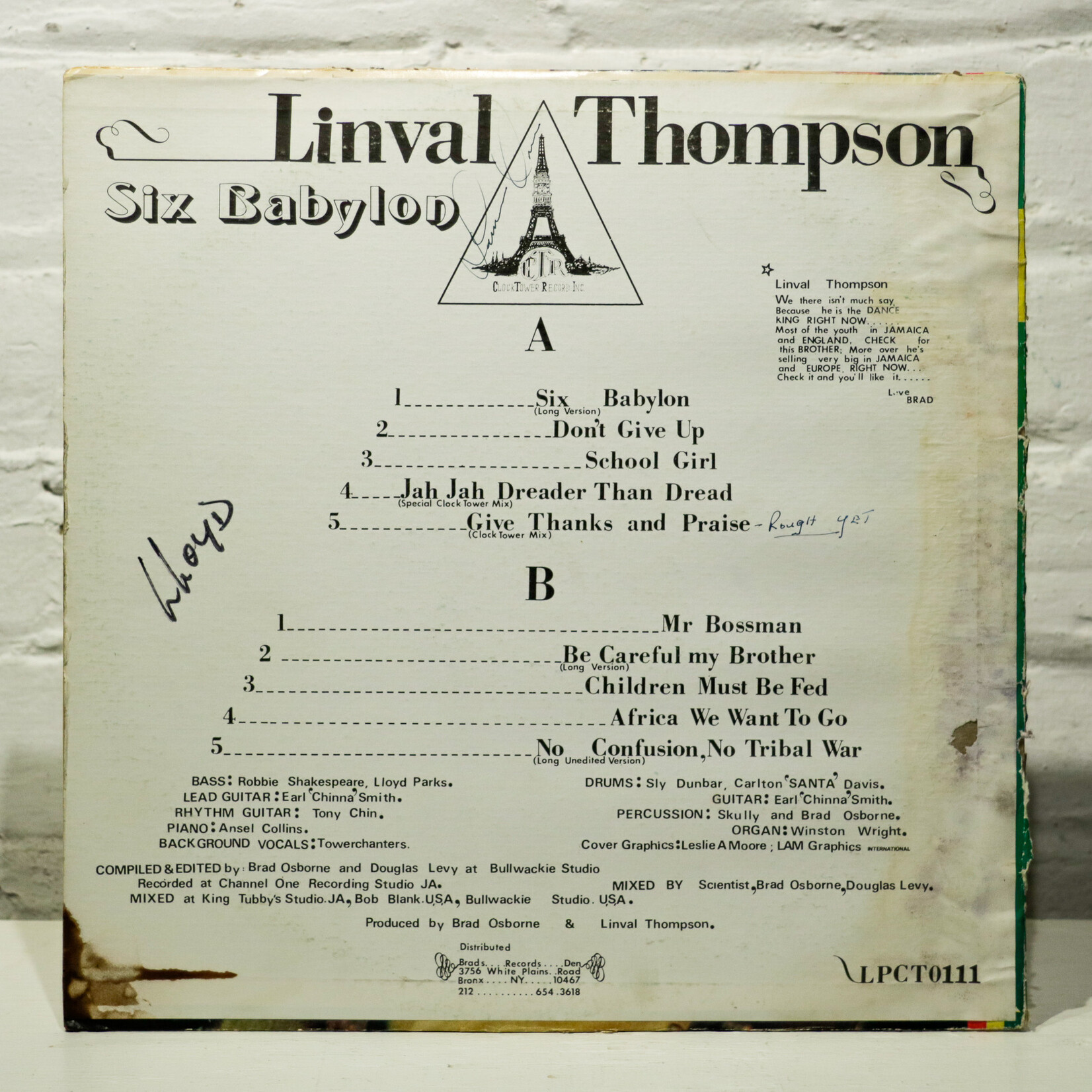 [Nick's Disk Pics] Thompson, Linval: Six Babylon [CLOCKTOWER]