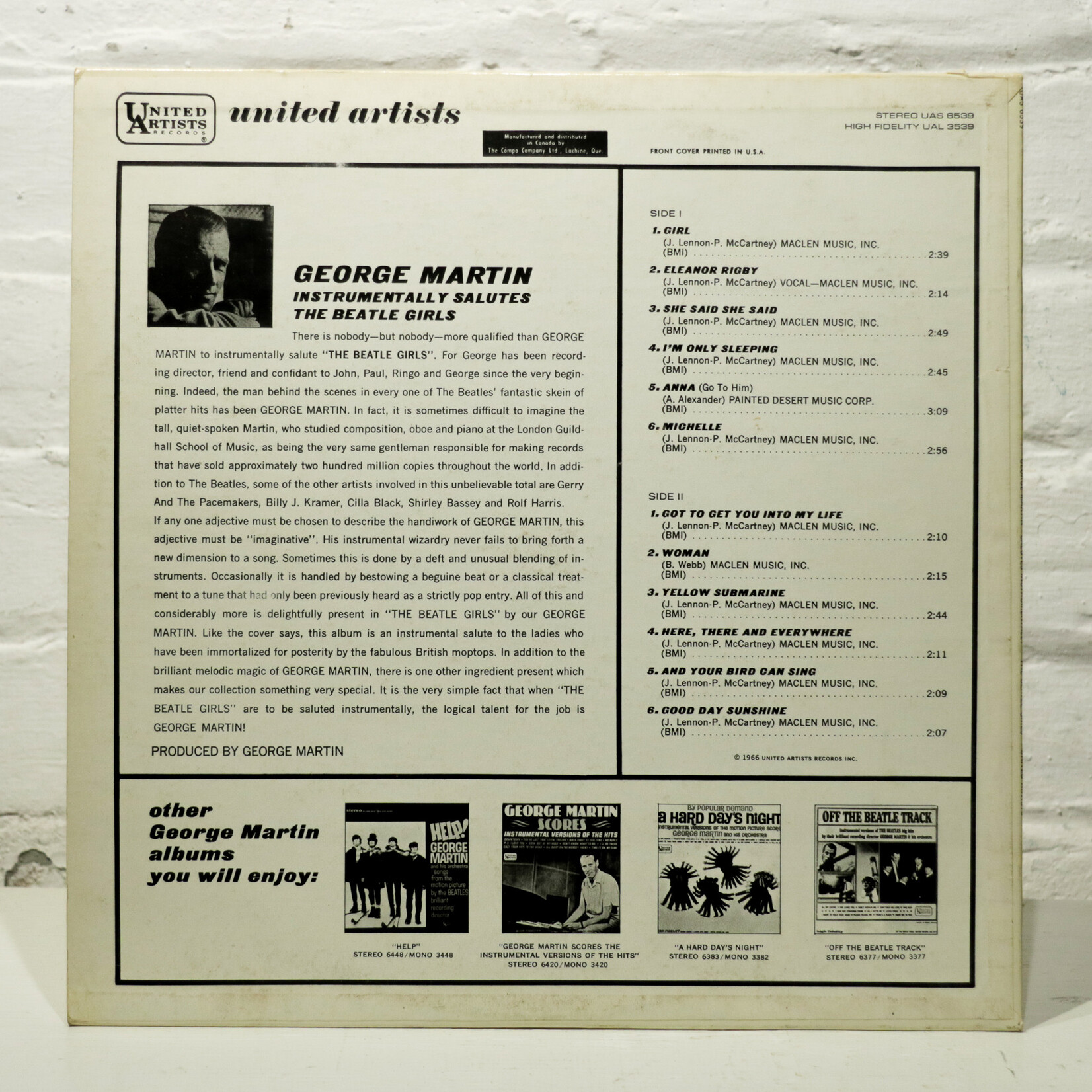 [Nick's Disk Pics] Martin, George: ...Instrumentally Salutes The Beatle Girls [UNITED]