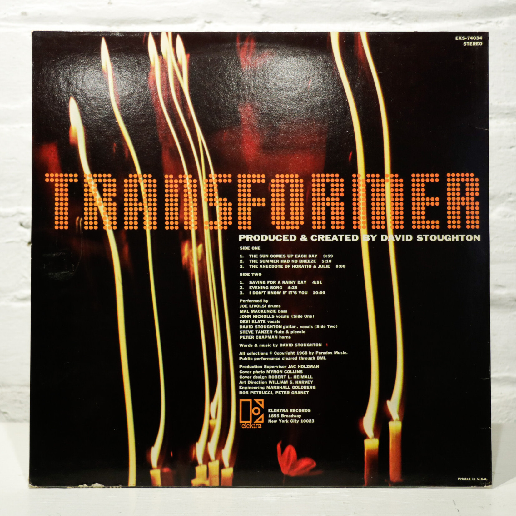 [Nick's Disk Pics] Stoughton, David: Transformer (1968, Canada, Disc VG+) [ELEKTRA]