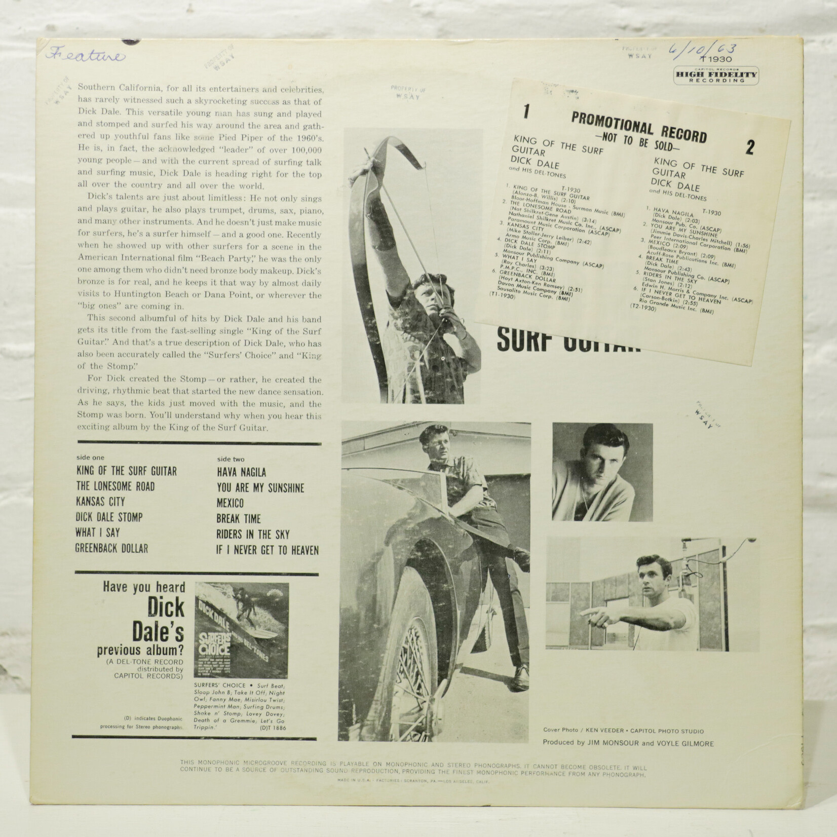 [Nick's Disk Pics] Dale, Dick & His Del-Tones: King of the Surf Guitar [CAPITOL]