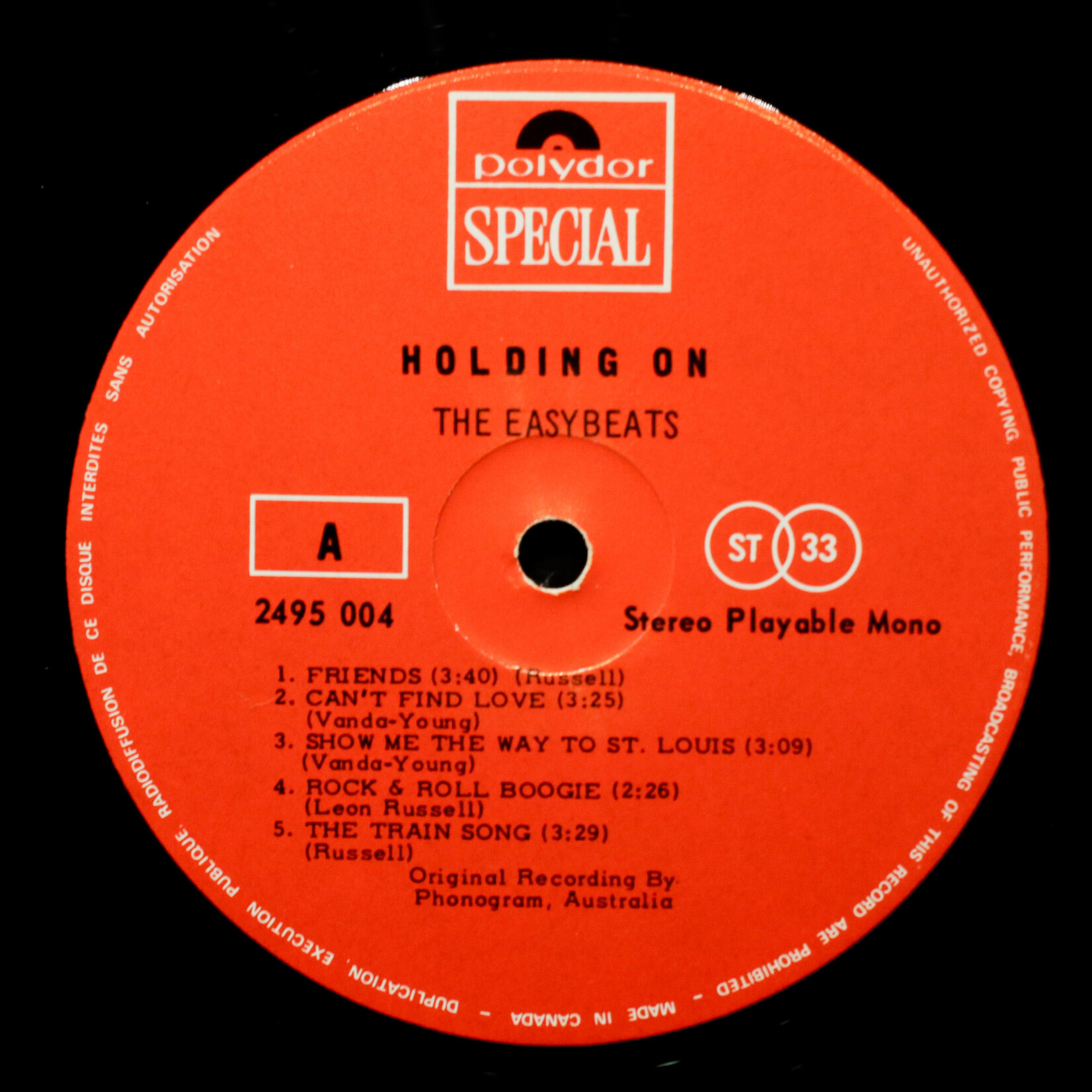 [Nick's Disk Pics] Easybeats: Holding On [POLYDOR]