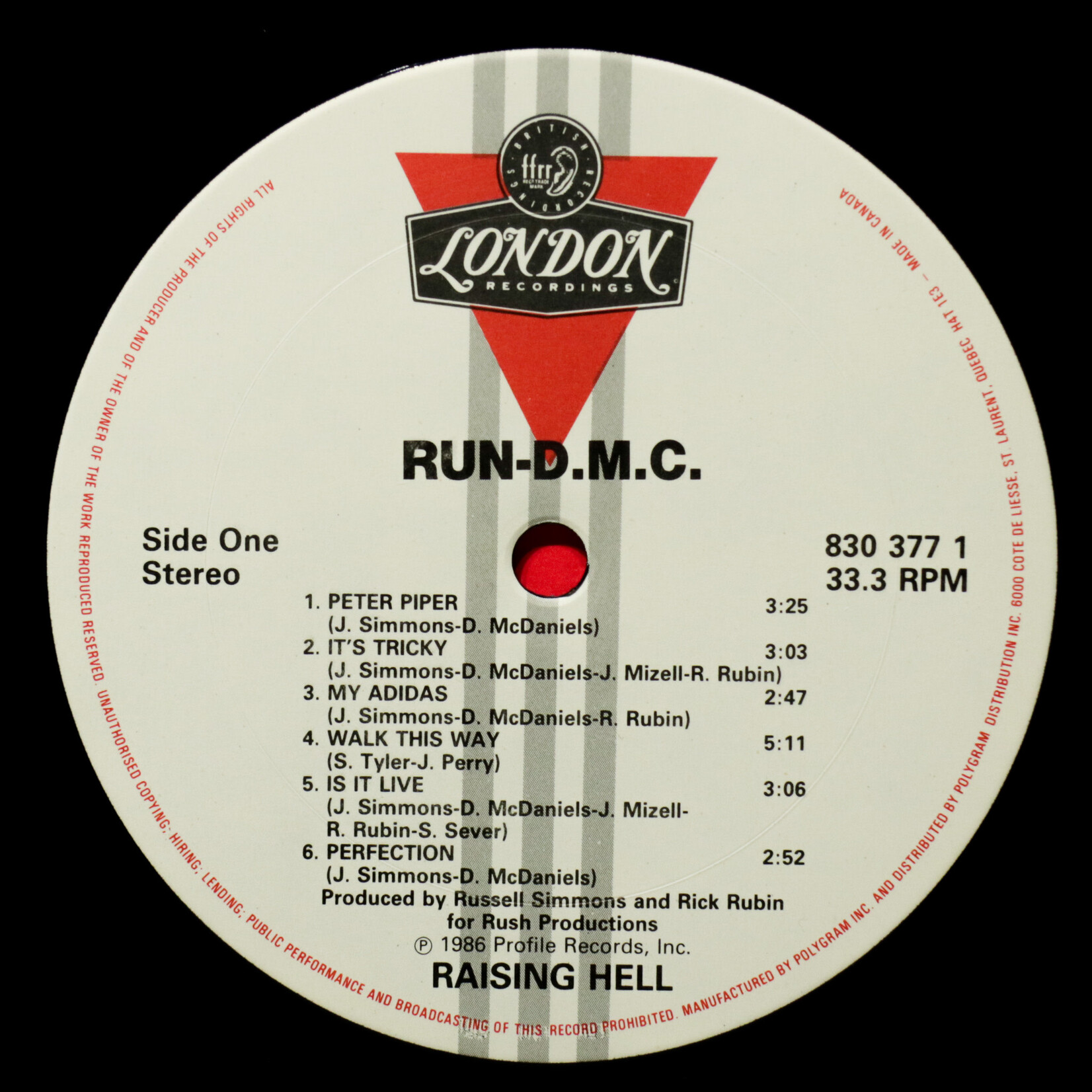 [Nick's Disk Pics] Run DMC: Raising Hell [LONDON]