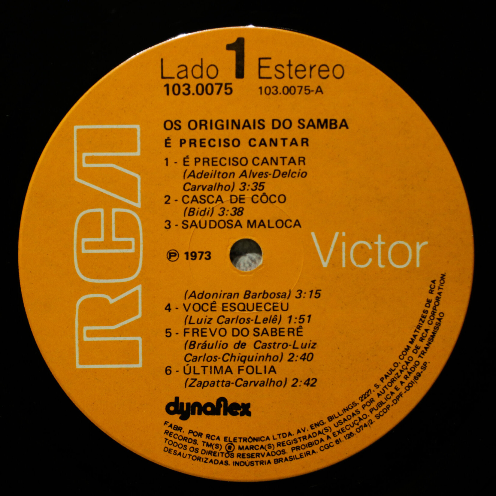 [Nick's Disk Pics] Os Originais do Samba: É Preciso Cantar [RCA]