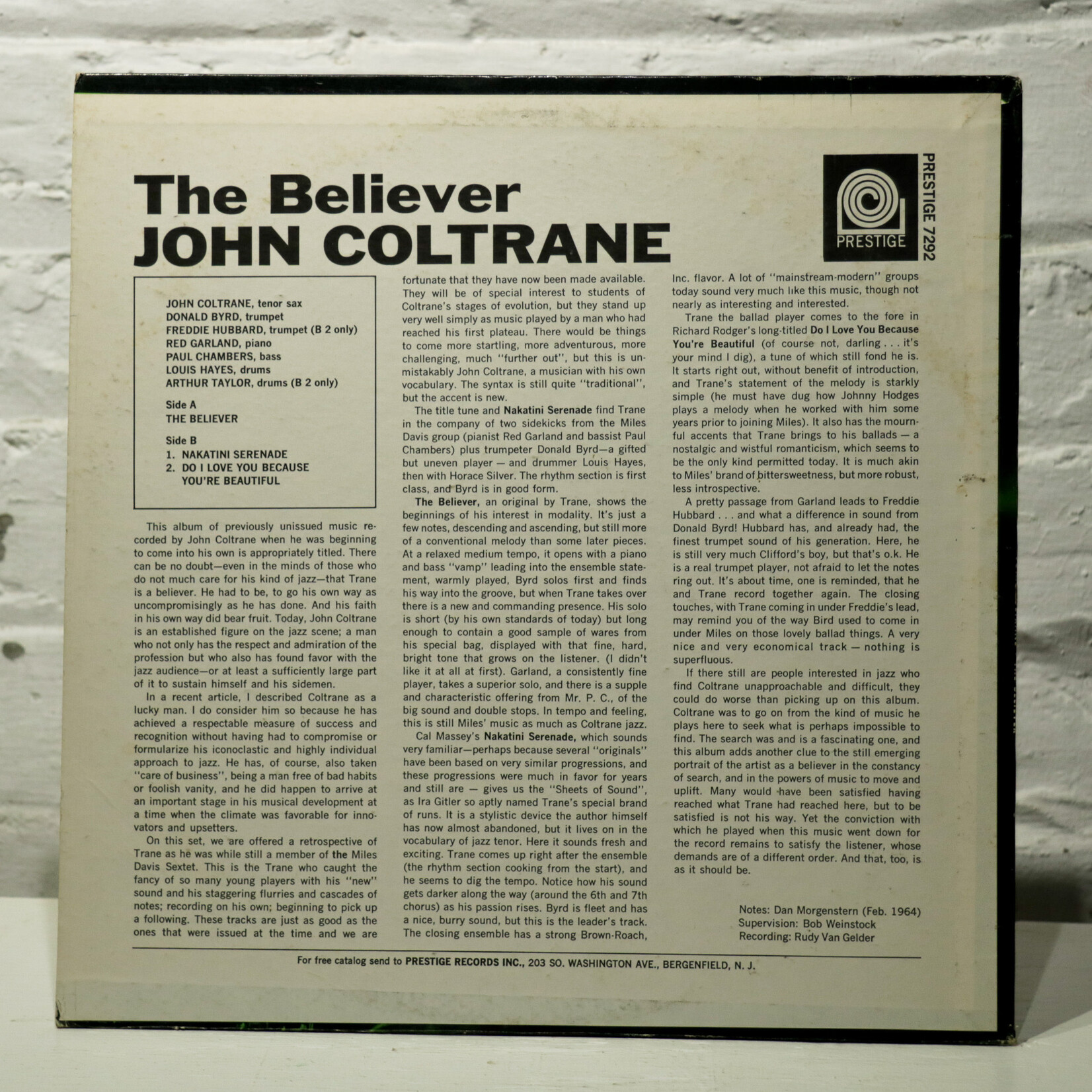 [Nick's Disk Pics] Coltrane, John: The Believer [PRESTIGE]