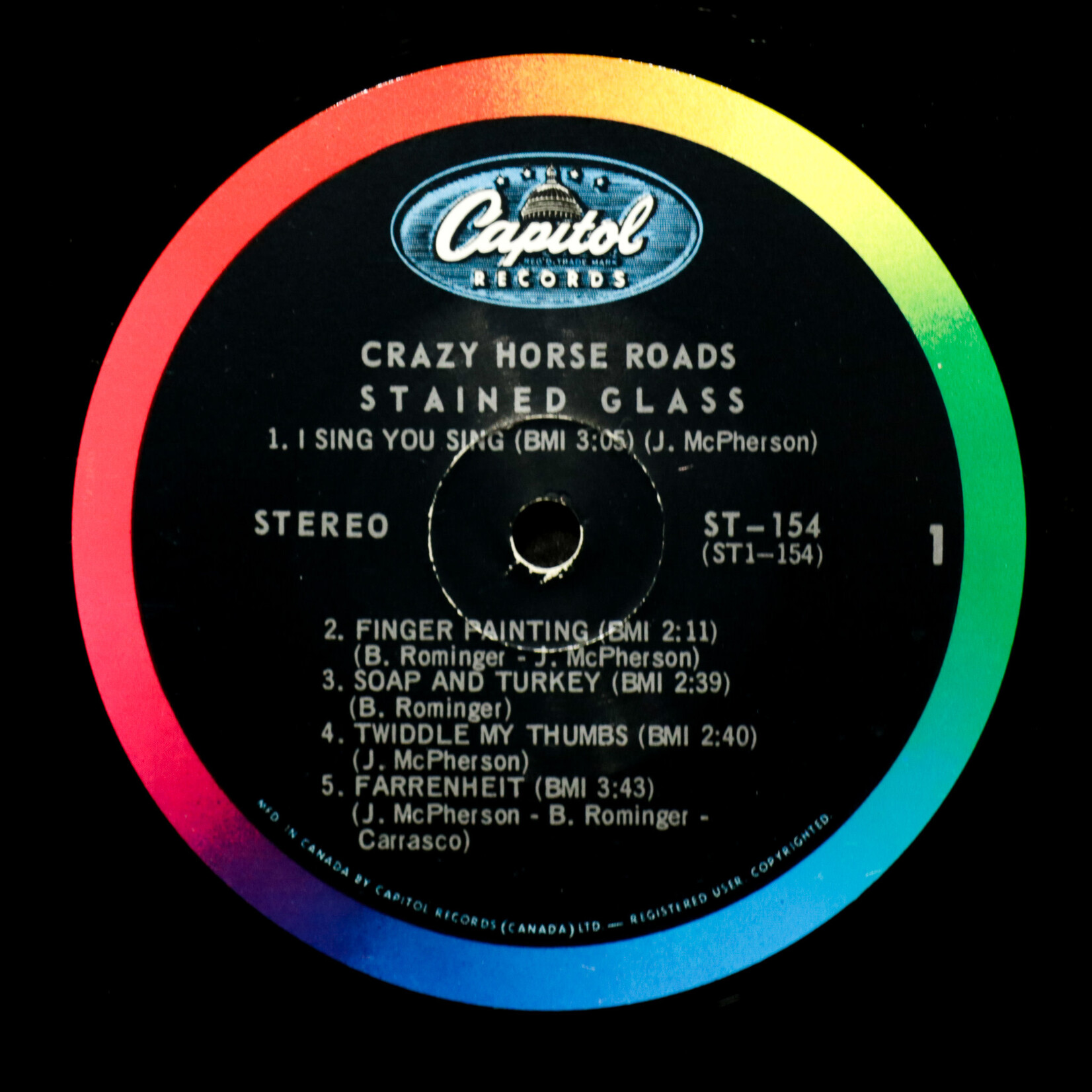 [Nick's Disk Pics] Crazy Horse Roads: Stained Glass [CAPITOL]