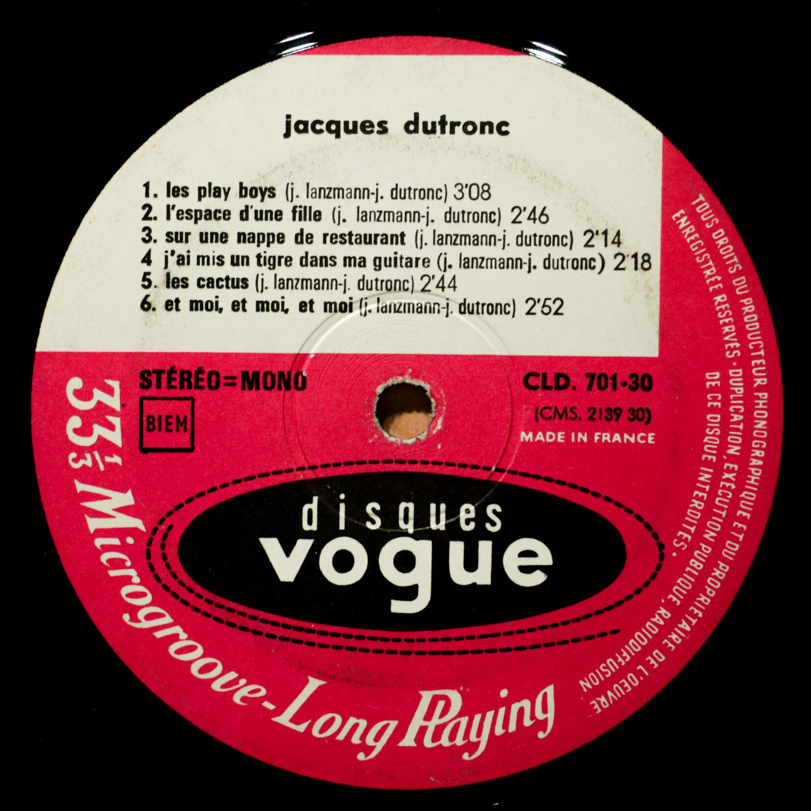 [Nick's Disk Pics] Dutronc, Jacques: self-titled  [DISQUES VOGUE]