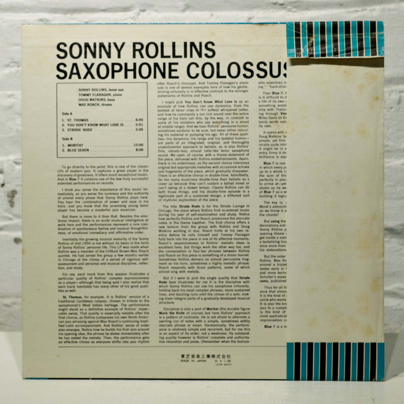 [Nick's Disk Pics] Rollins, Sonny: Saxophone Colossus [PRESTIGE]