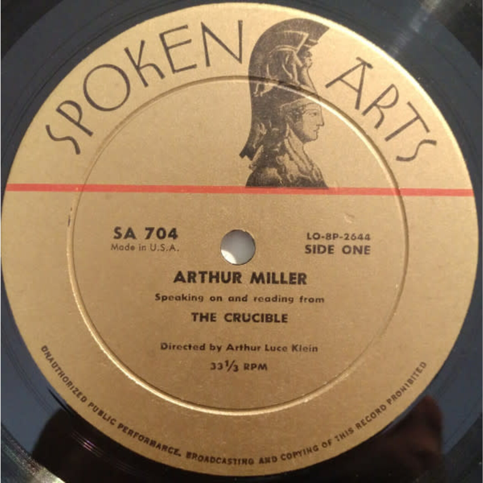 [Kollectible Vinyl] Miller, Arthur: Speaking On And Reading From The Crucible And Death Of A Salesman [SPOKEN ARTS]