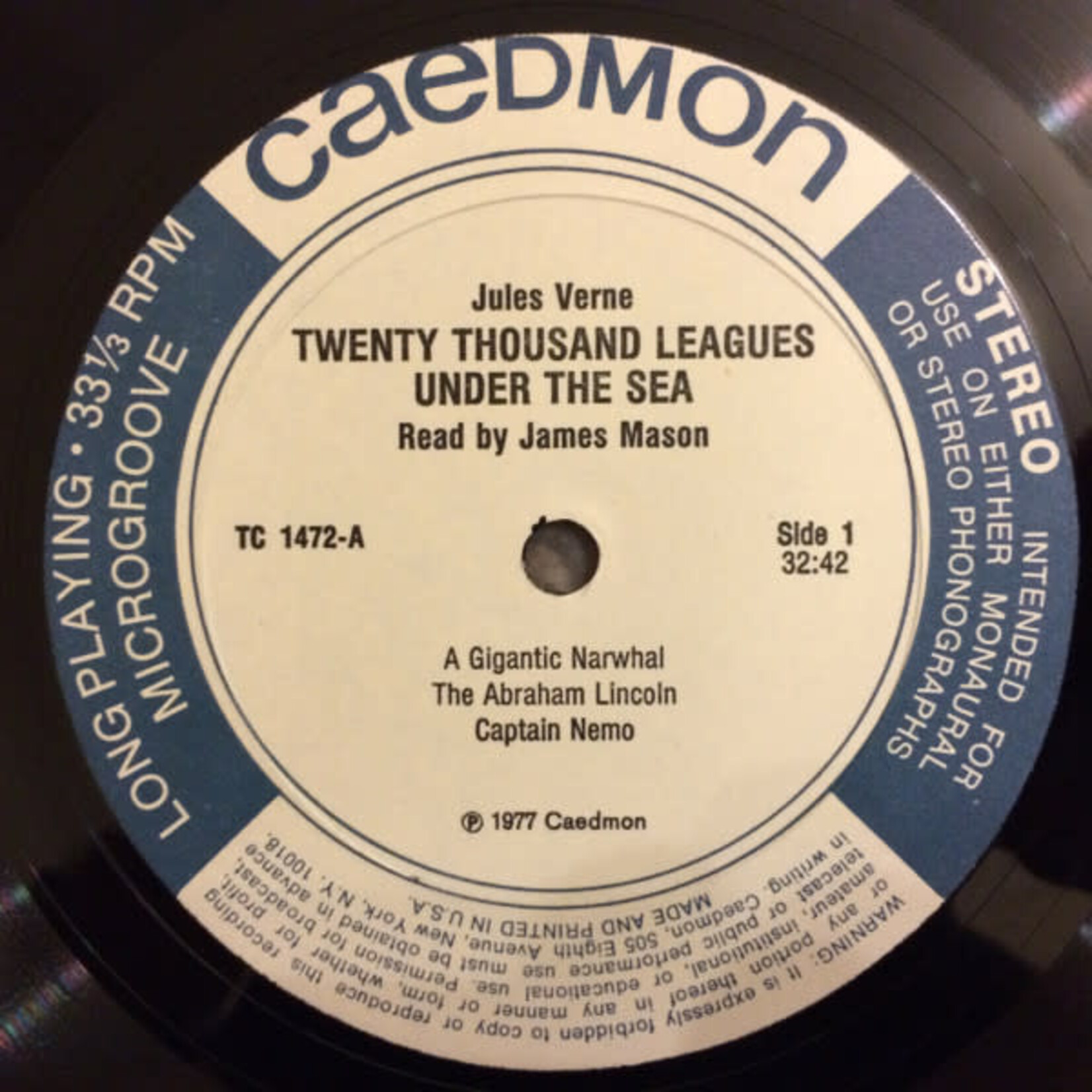 [Kollectible Vinyl] Verne, Jules/James Mason: Twnety Thousand Leagues Under The Sea [CAEDMON]