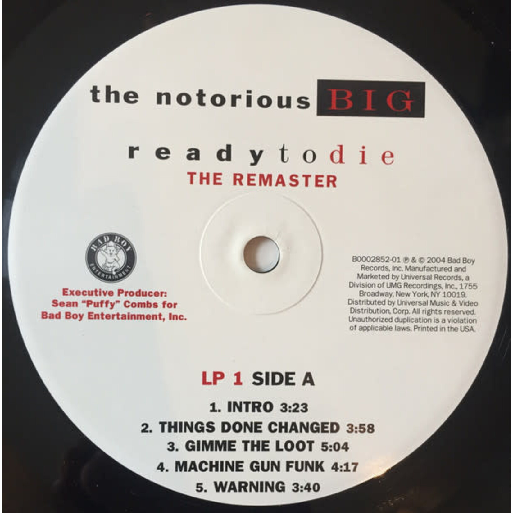 [Kollectibles] Notorious B.I.G: Ready To Die (The Remaster LP) [BAD BOY ENTERTAINMENT]
