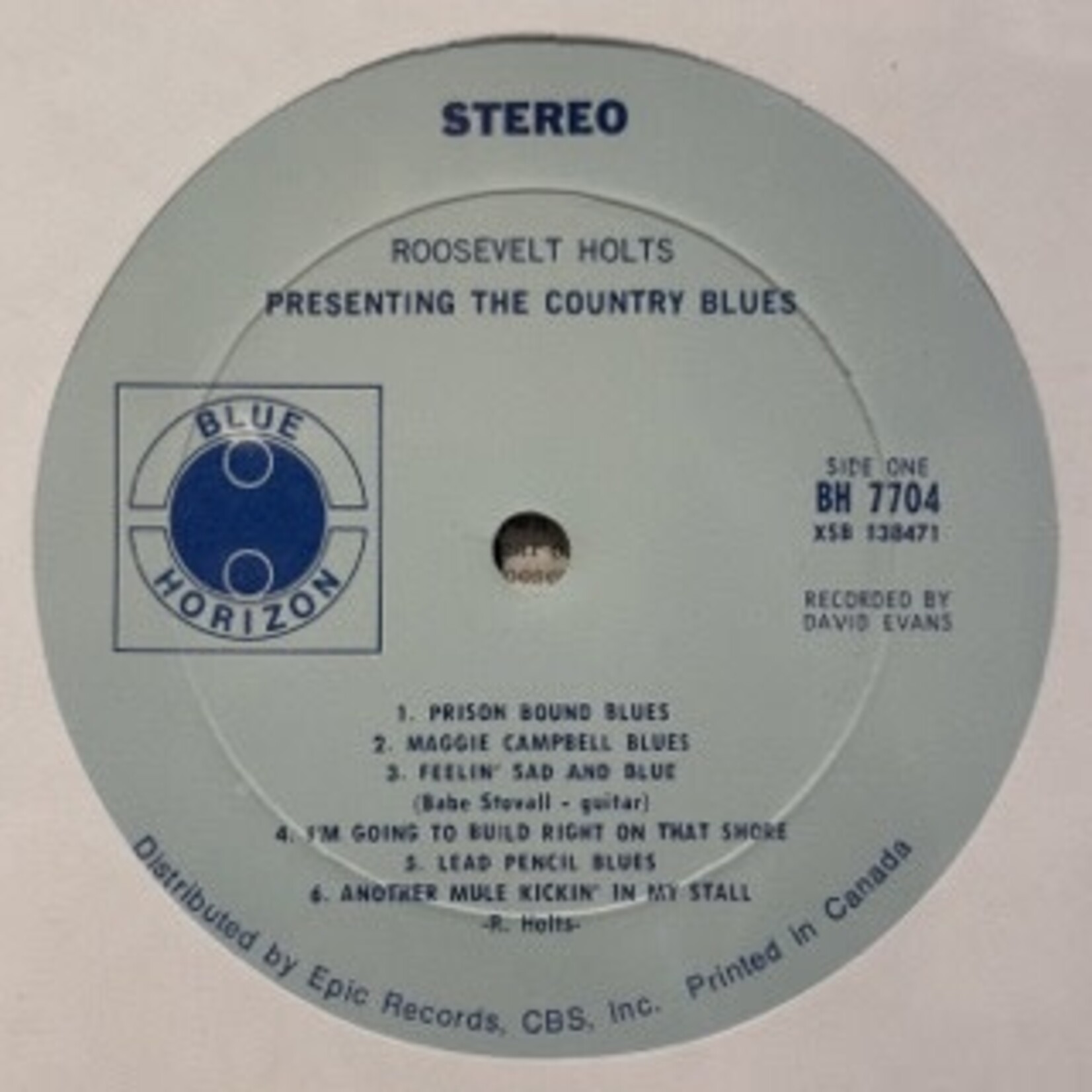 [Kollectibles] Holts, Roosevelt: Presenting The Country Blues (1968, Canada, VG+) [BLUE HORIZON]