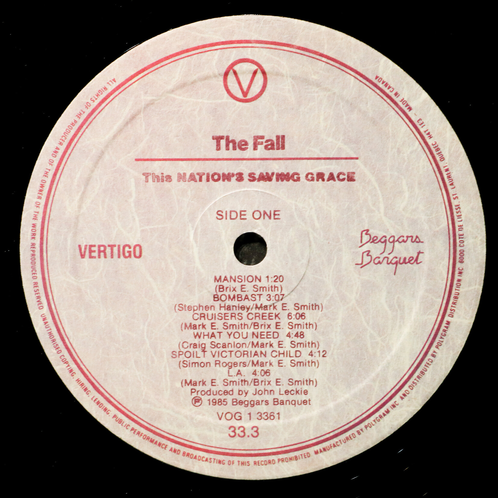 [Nick's Disk Pics] Fall: This Nation's Saving Grace [BEGGARS BANQUET]