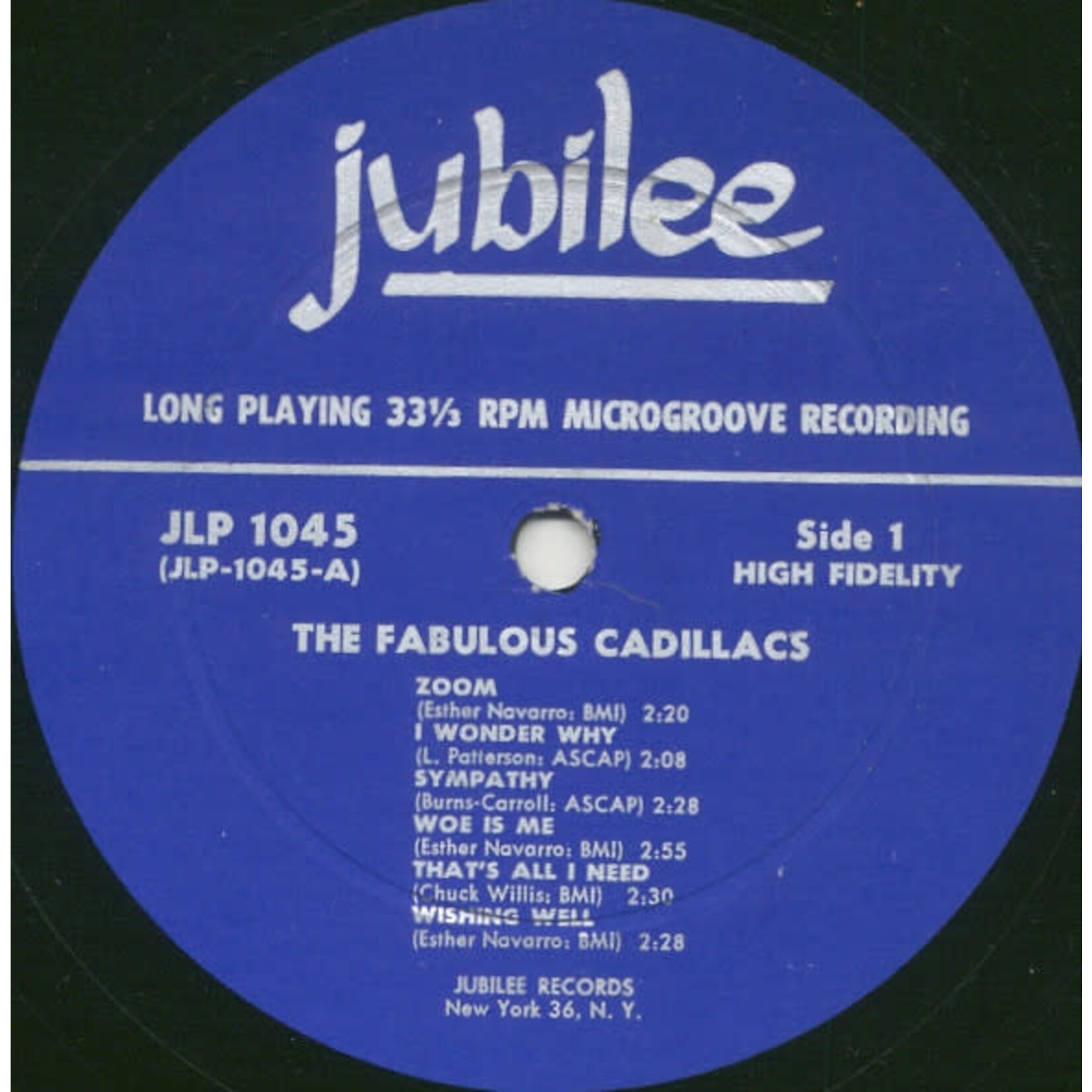 [Kollectible Vinyl] Cadillacs: Fabulous Cadillacs (1957, Canada, G+, Funk) [JUBILEE]