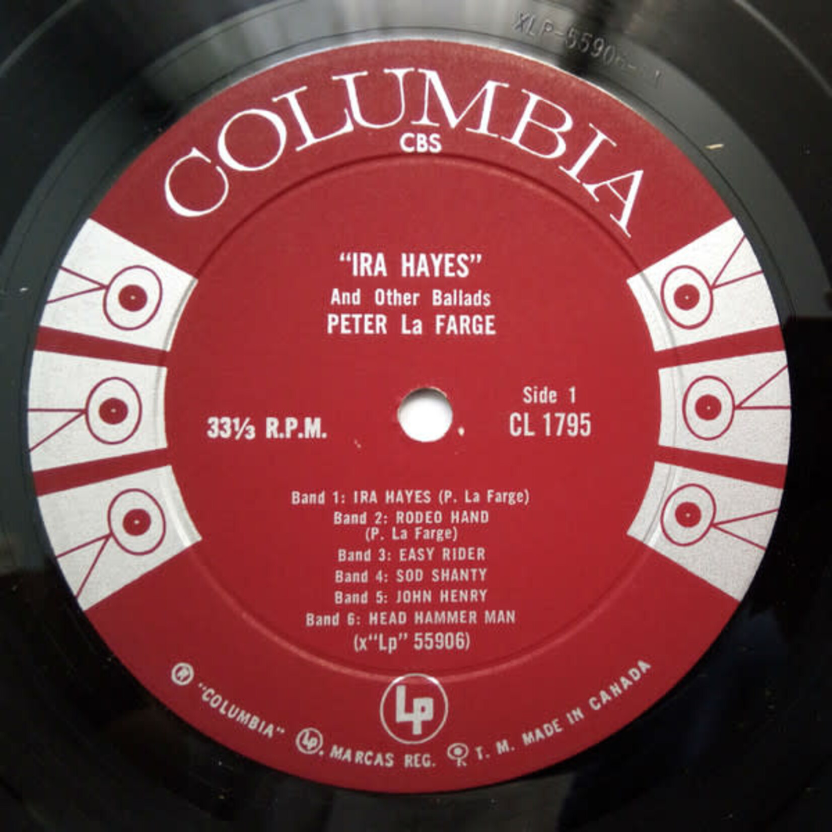 [Kollectible Vinyl] LaFarge, Peter: "Ira Hayes" & Other Ballads (1962, Canada, VG+, Folk) [COLUMBIA]