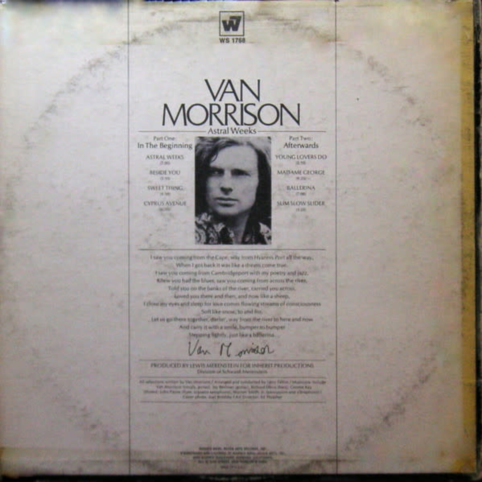 [Kollectible Vinyl] Van morrison: Astral weeks (1968, Canada, gold label, VG+, pop/rock) [1768]