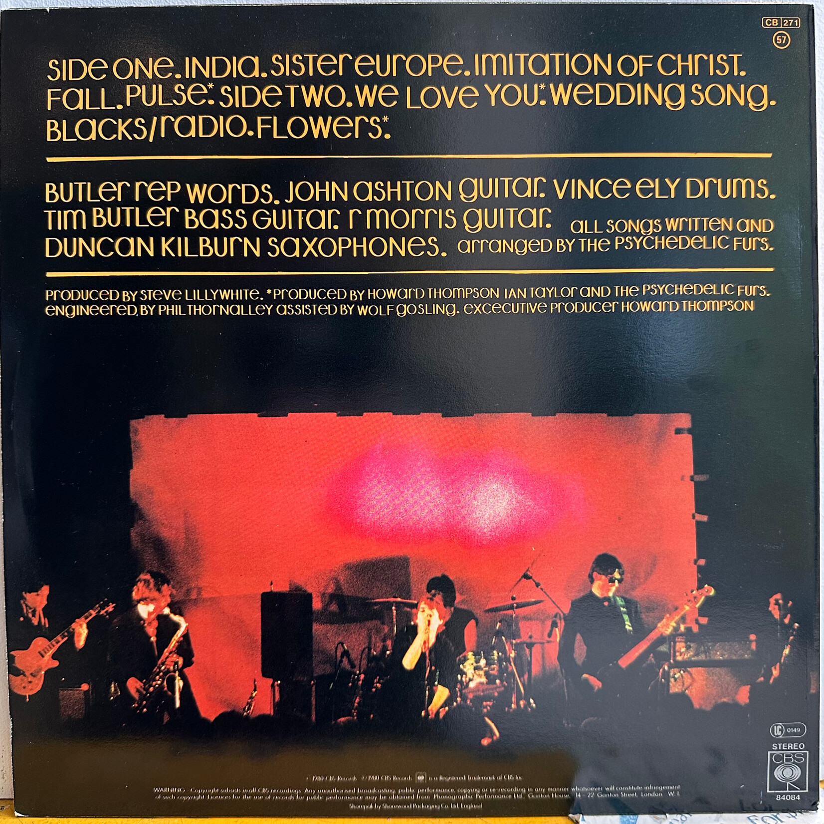 [Nick's Disk Pics] Psychedelic Furs: self-titled (1980, UK, NM, Rock) [CBS]
