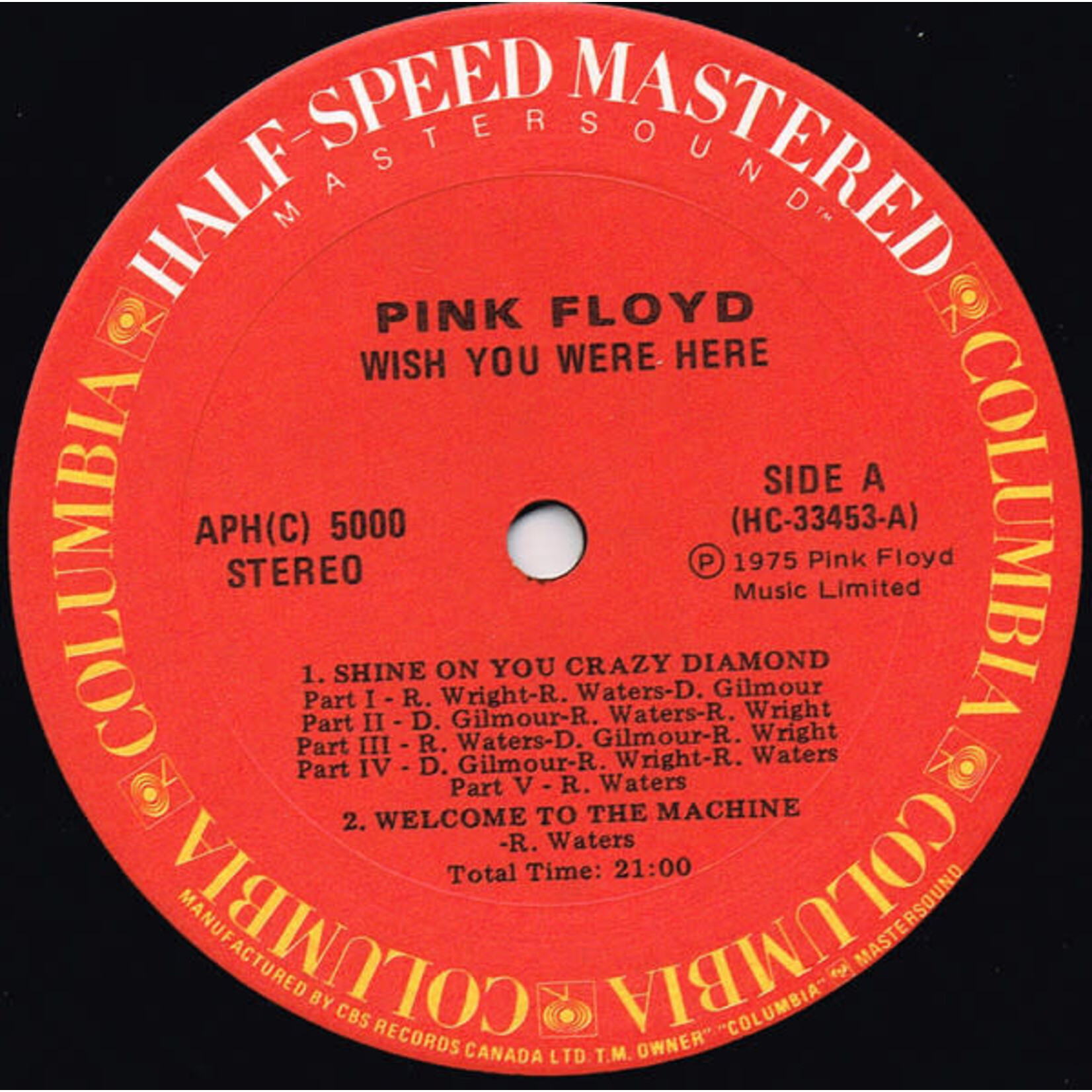 [Kollectibles] Pink Floyd: Wish you were here (1980, Canada, audiophile in bay, VG+) [COLUMBIA]