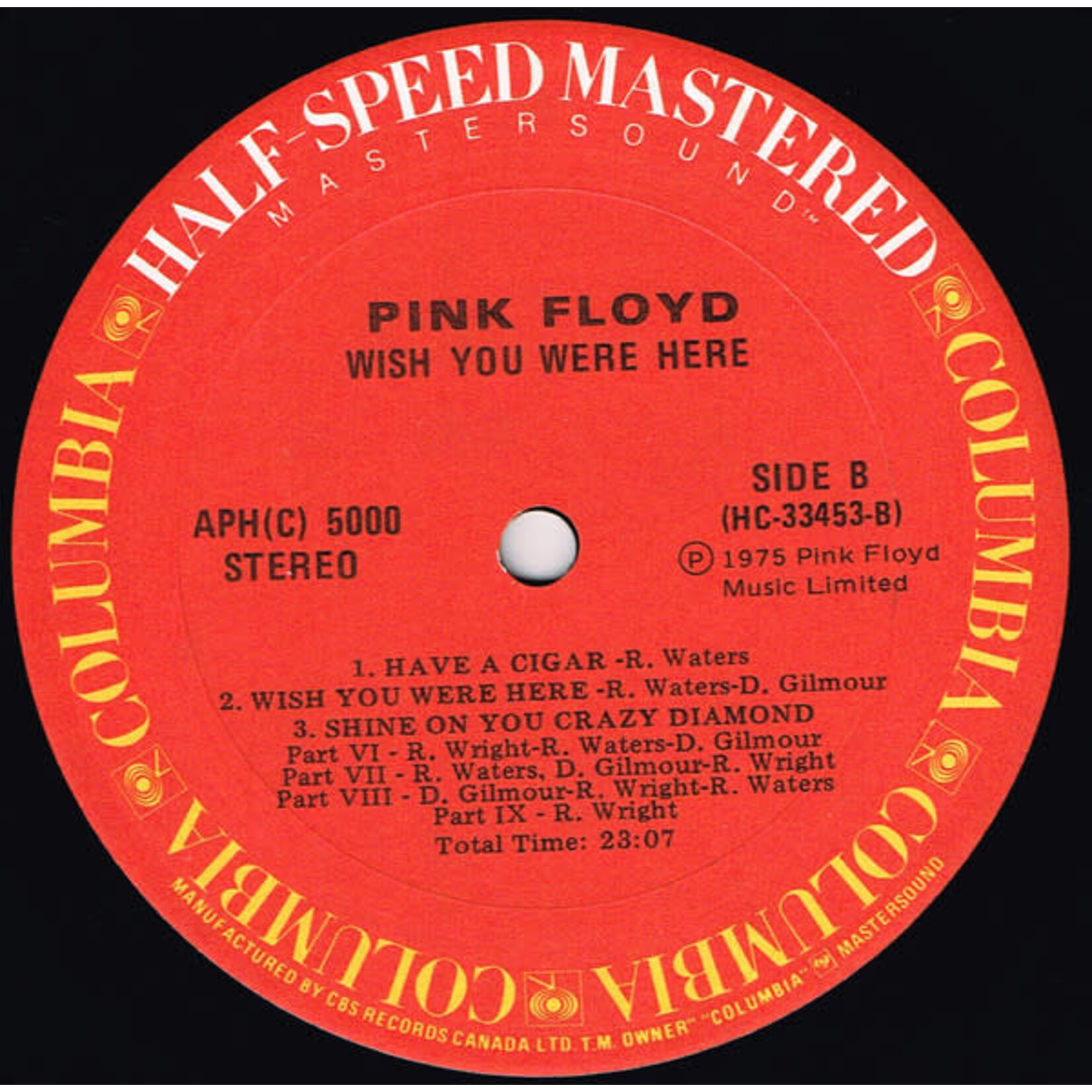 [Kollectibles] Pink Floyd: Wish you were here (1980, Canada, audiophile in bay, VG+) [COLUMBIA]