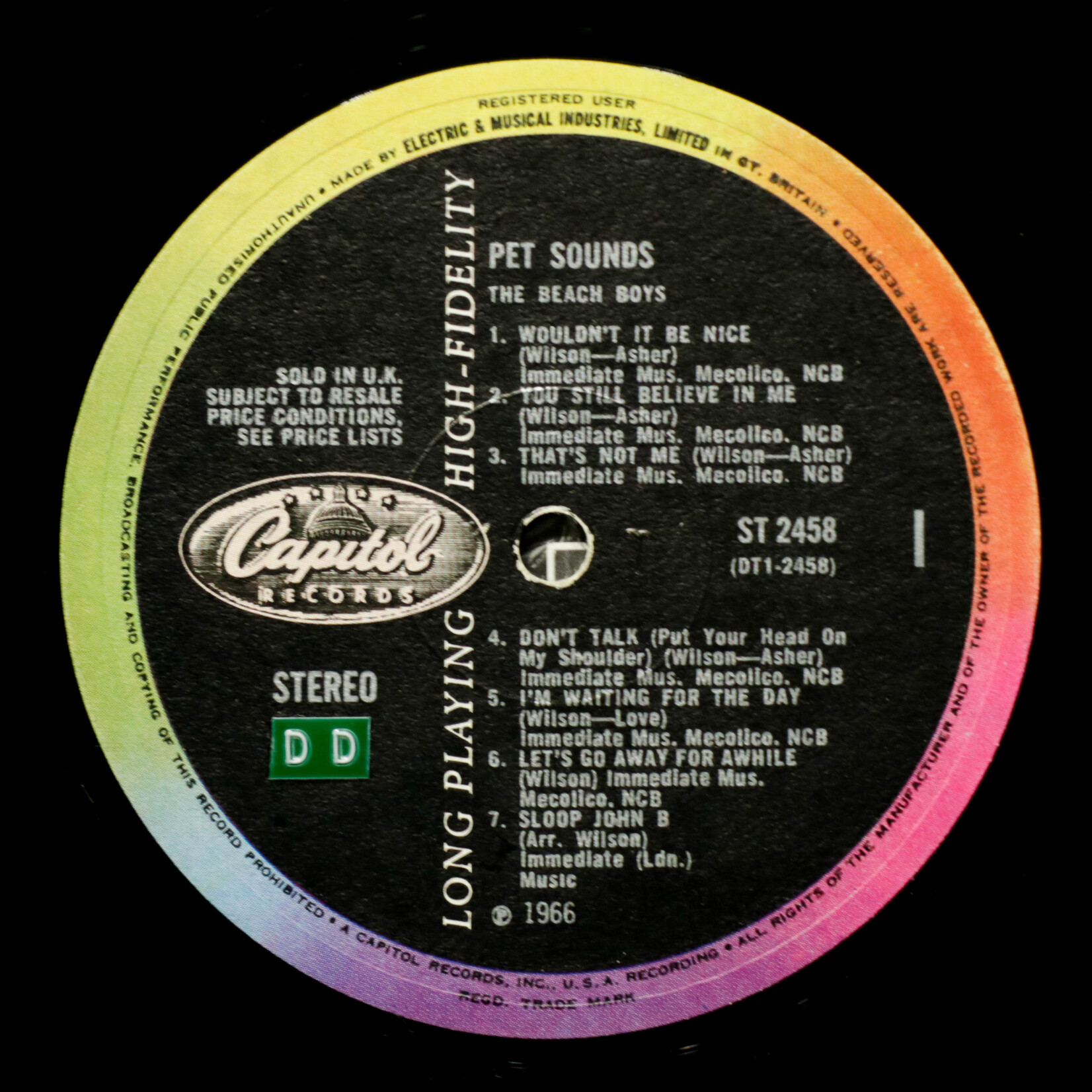 [Nick's Disk Pics] Beach Boys: Pet Sounds [CAPITOL]
