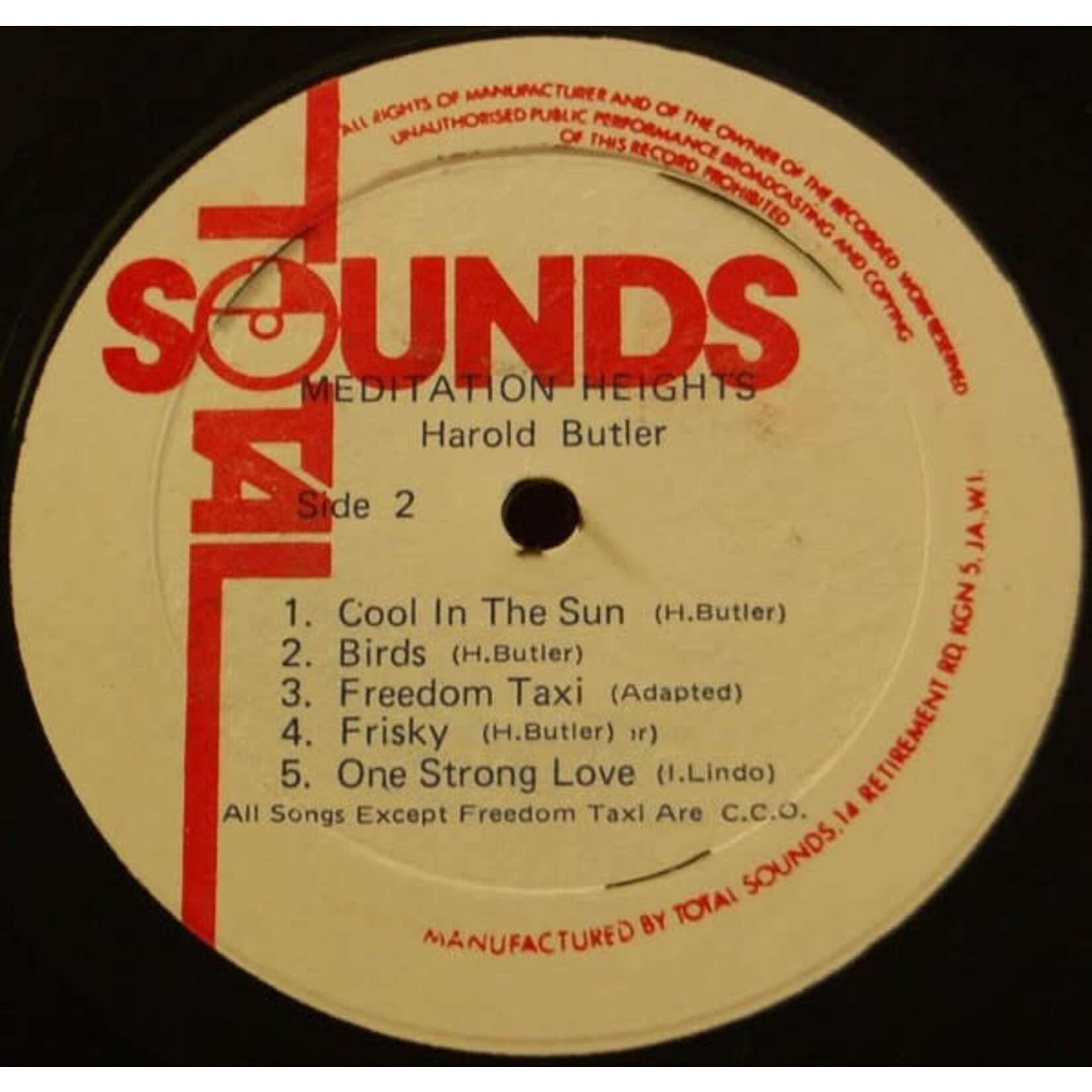 [Kollectible Vinyl] Harold Butler – Meditation Heights (1977, Jamaican, reggae, VG+) [TOTAL SOUNDS]