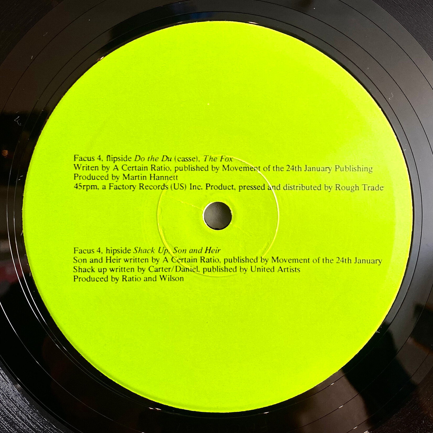 [Nick's Disk Pics] A Certain Ratio: Do de Du (1981, USA, VG+, no wave) [FACTORY US]