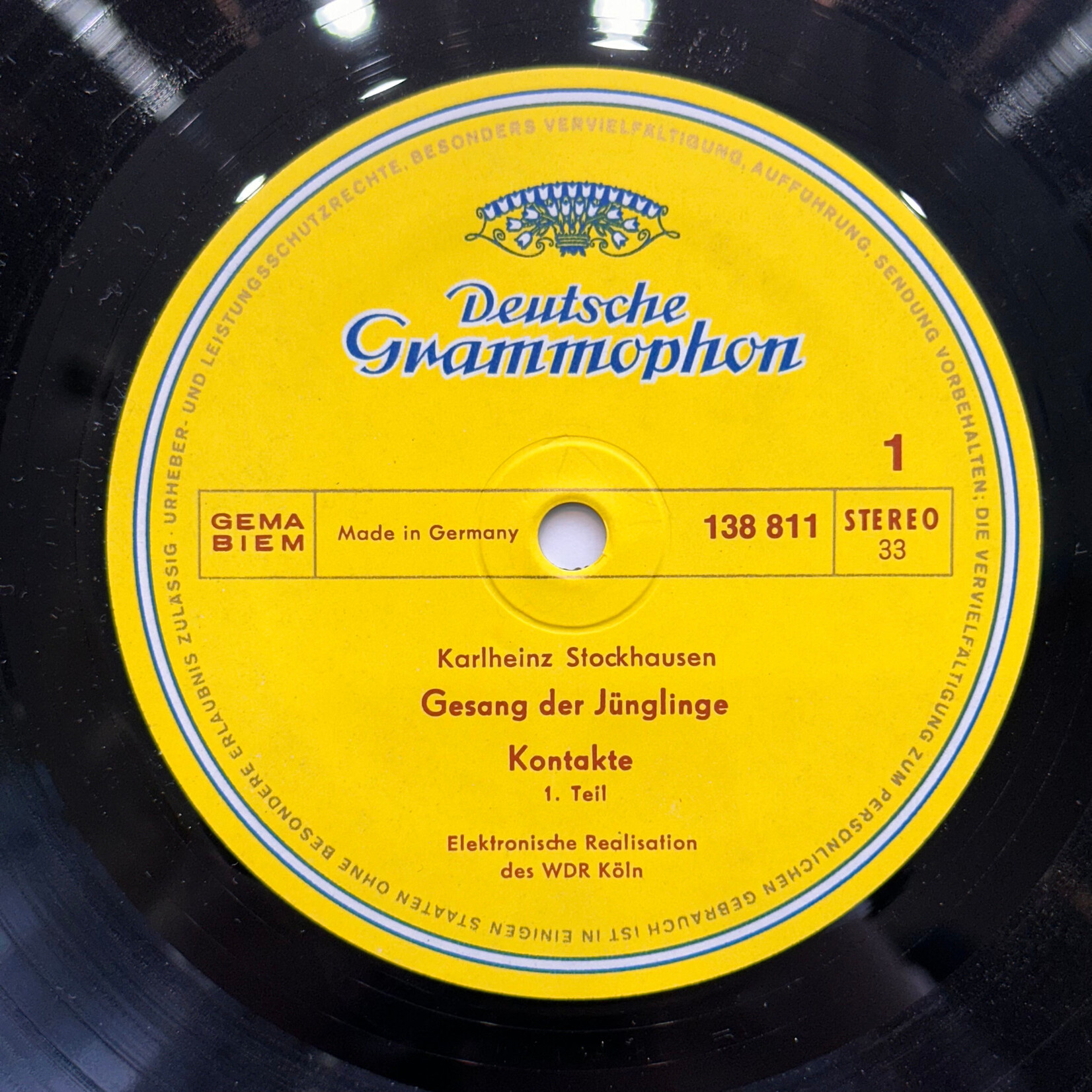 [Nick's Disk Pics] Stockhausen, Karlheinz: Gesang Der Jünglinge / Kontakte (1970s, Germany, EX) [DEUTSCHE GRAMMOPHON]