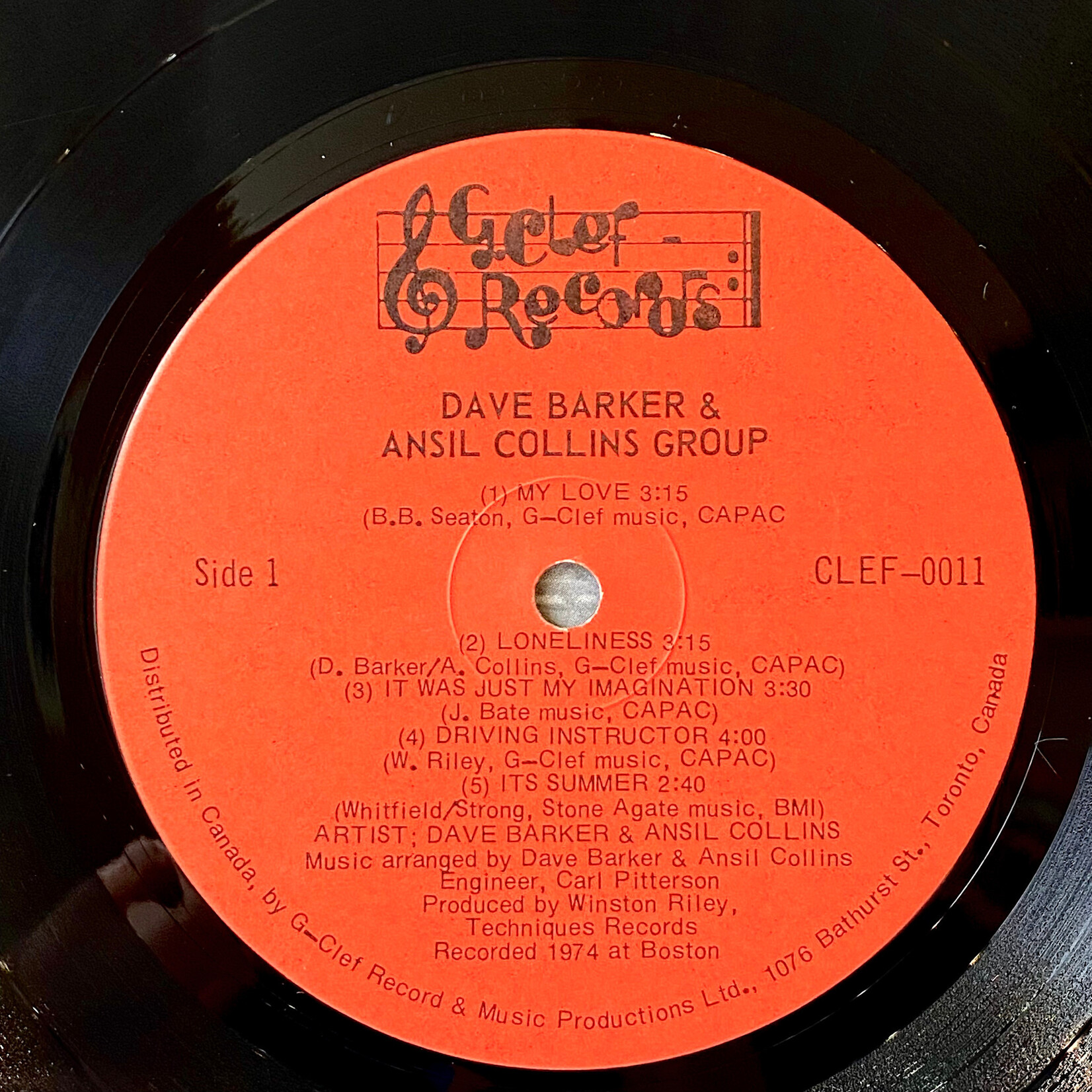 [Nick's Disk Pics] Collins, Dave & Ansil: In Toronto (1974, Canada, VG) [G CLEF]