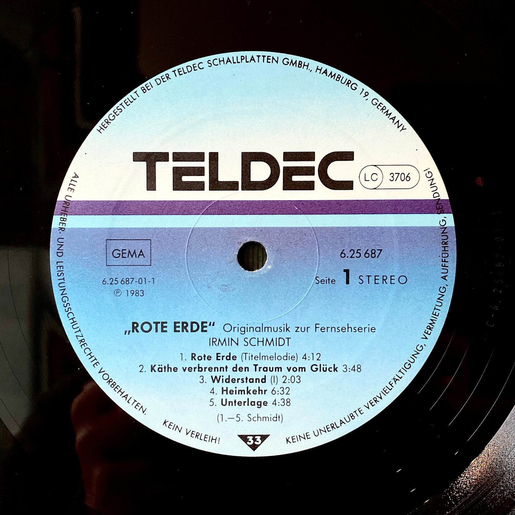 [Nick's Disk Pics] Schmidt, Irmin: Rote Erde (1983, Germany, VG+)[TELDEC]