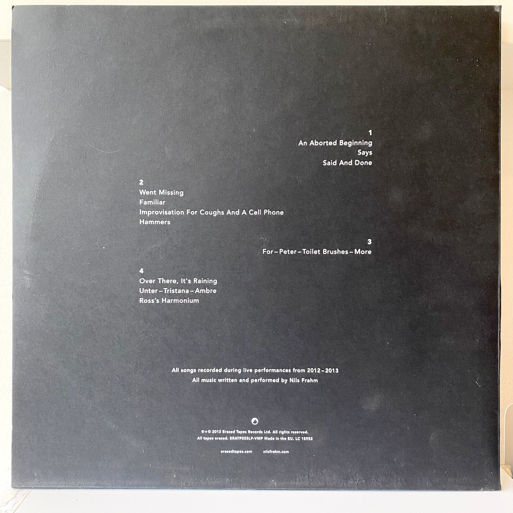 [Nick's Disk Pics] Frahm, Nils: Spaces (2015, USA, Ex)[ERASED TAPES RECORDS]