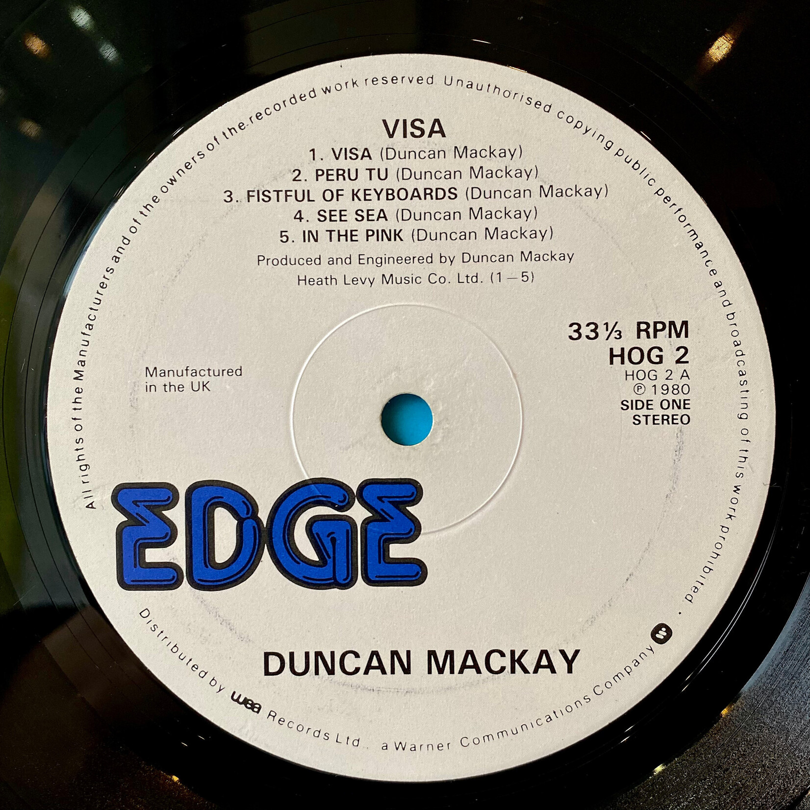 [Nick's Disk Pics] Mackay, Duncan: Visa (1980, UK, Ex)[EDGE]