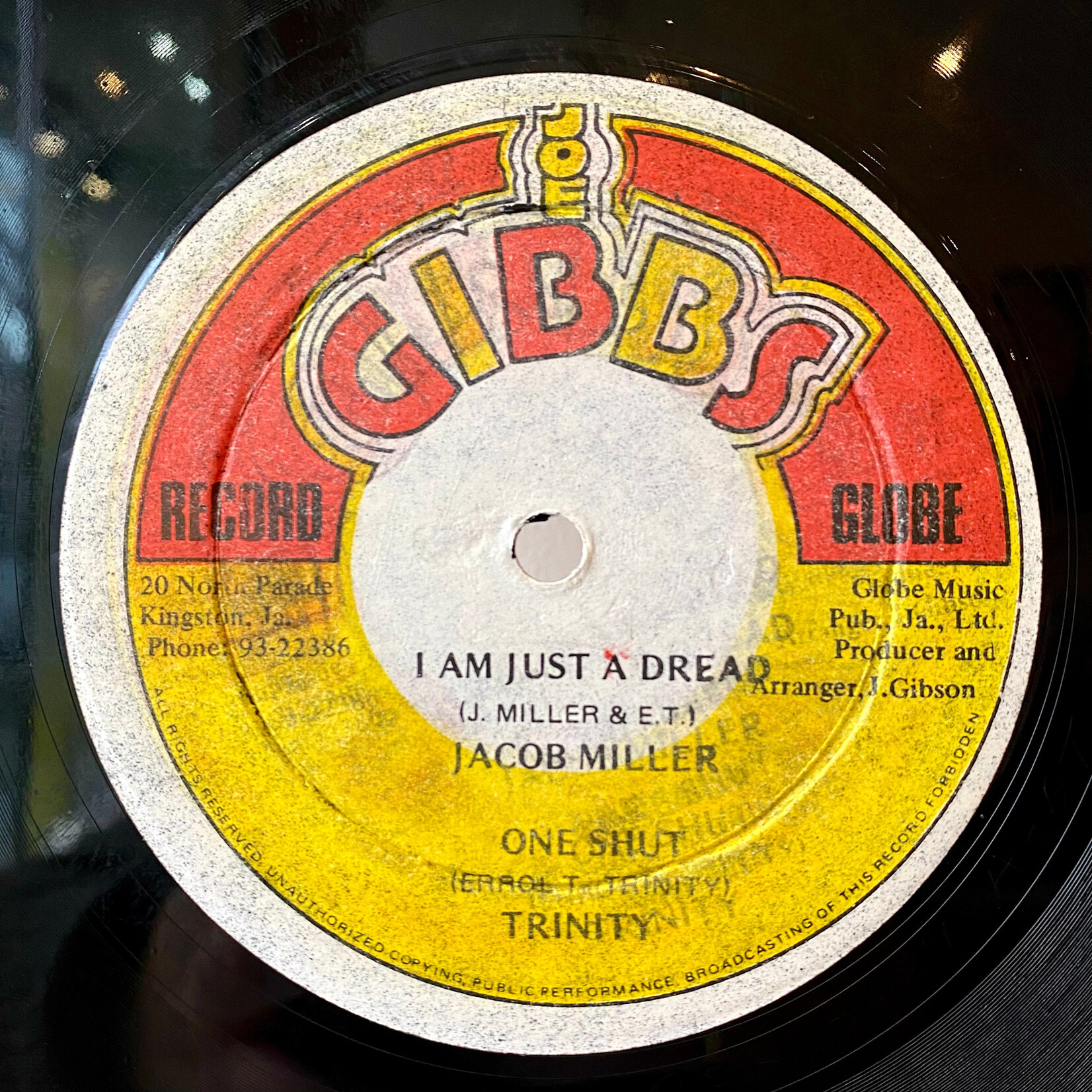 [Nick's Disk Pics] Miller, Jacob & Trinity: I Am Just A Dread / One Shut (1978, Jamaica, 12", VG+)[JOE GIBBS]