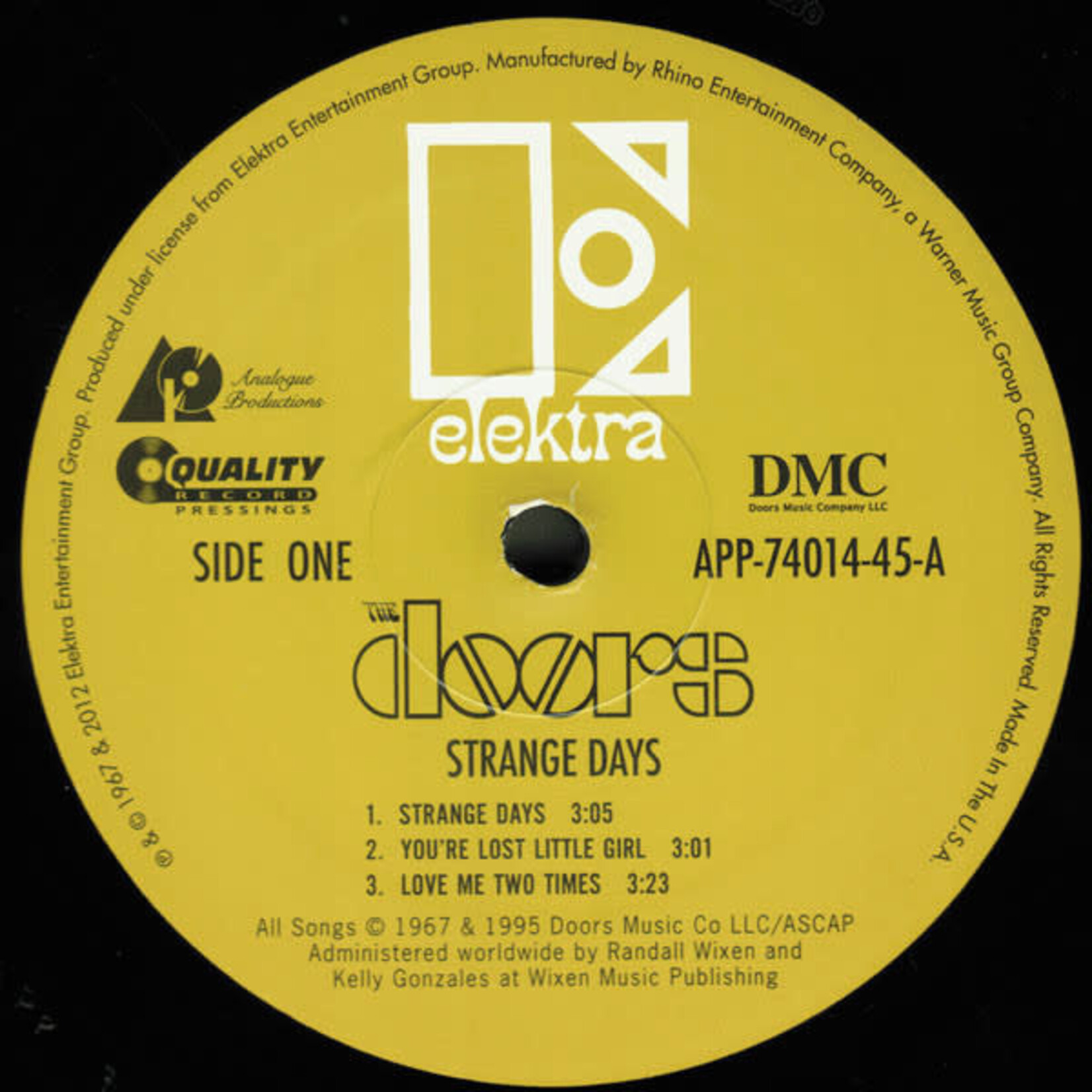 [Nick's Disk Pics] Doors: Strange Days (2012, USA, 12" x 45RPM, VG+) [ELEKTRA]
