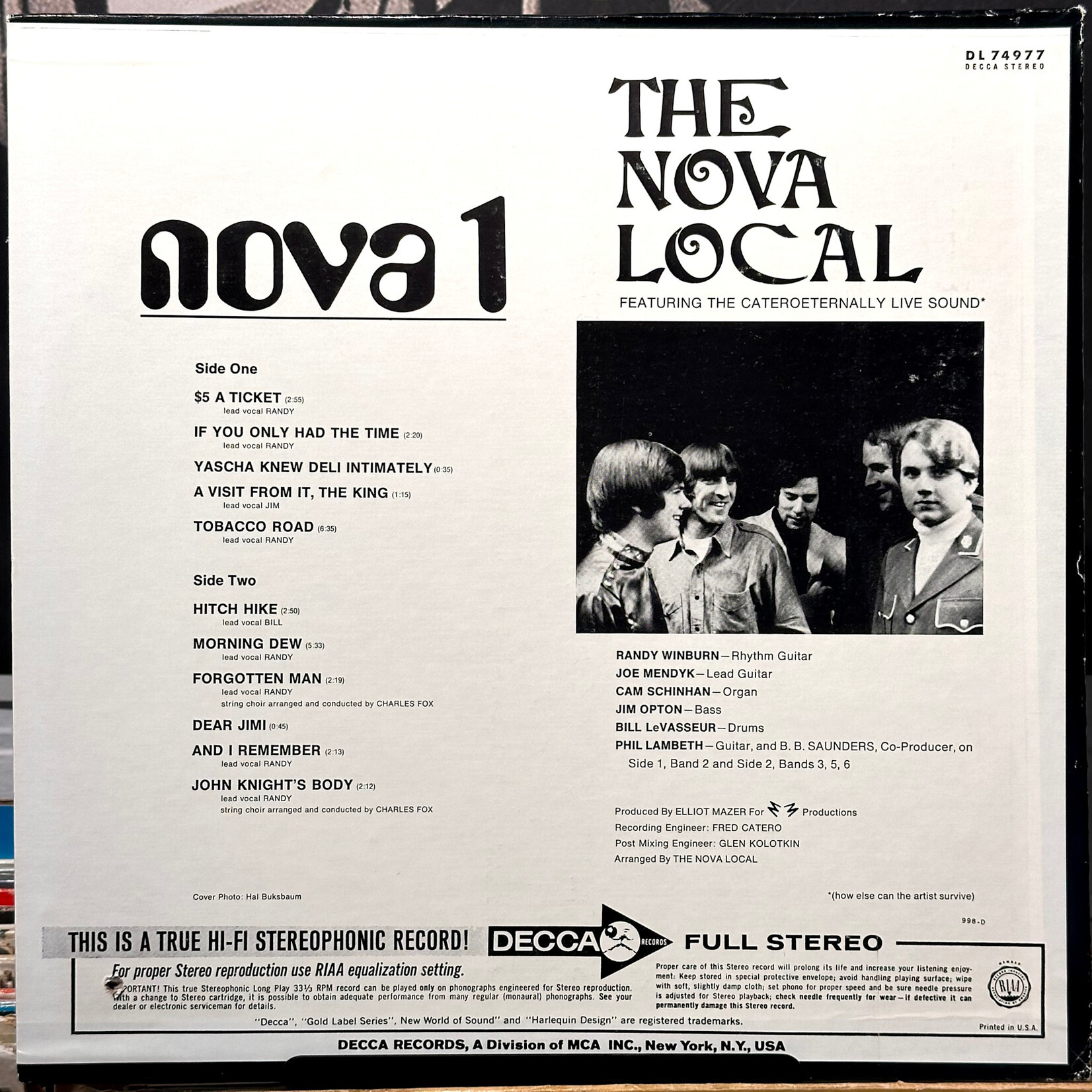[Nick's Disk Pics] Nova Local: Nova 1 (1968, USA, VG+) [DECCA]