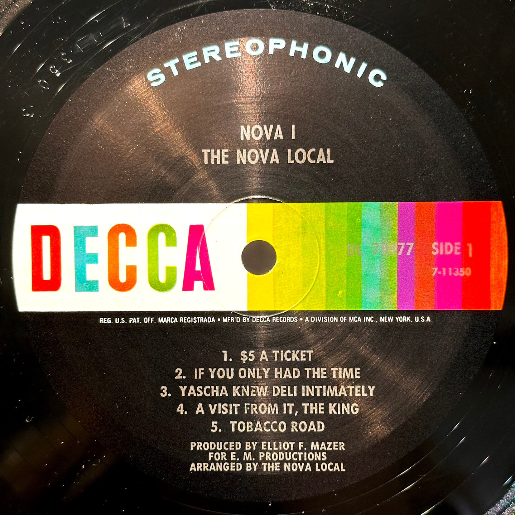 [Nick's Disk Pics] Nova Local: Nova 1 (1968, USA, VG+) [DECCA]