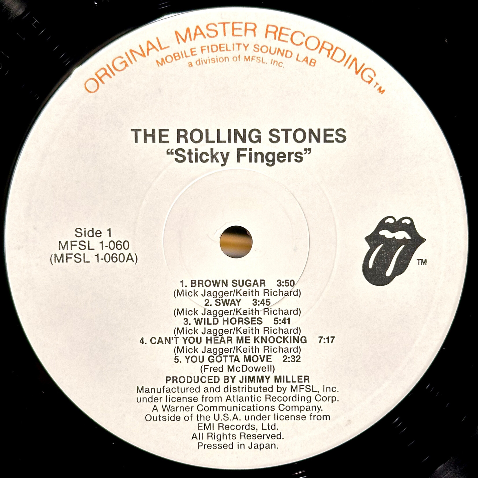 [Nick's Disk Pics] Rolling Stones: Sticky Fingers (1981, USA, Audiophile, Ex) [MASTER RECORDING]
