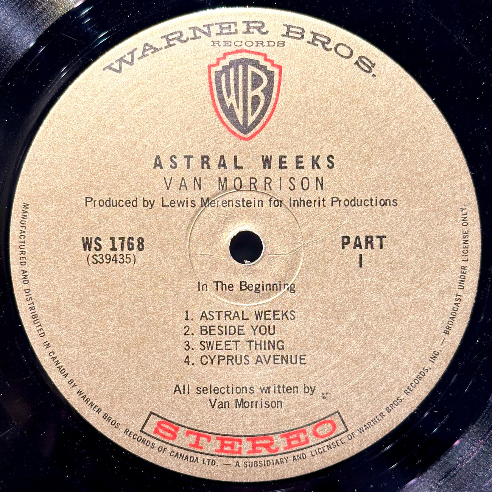 [Nick's Disk Pics] Morrison, Van: Astral Weeks (1968, Canada, VG+)