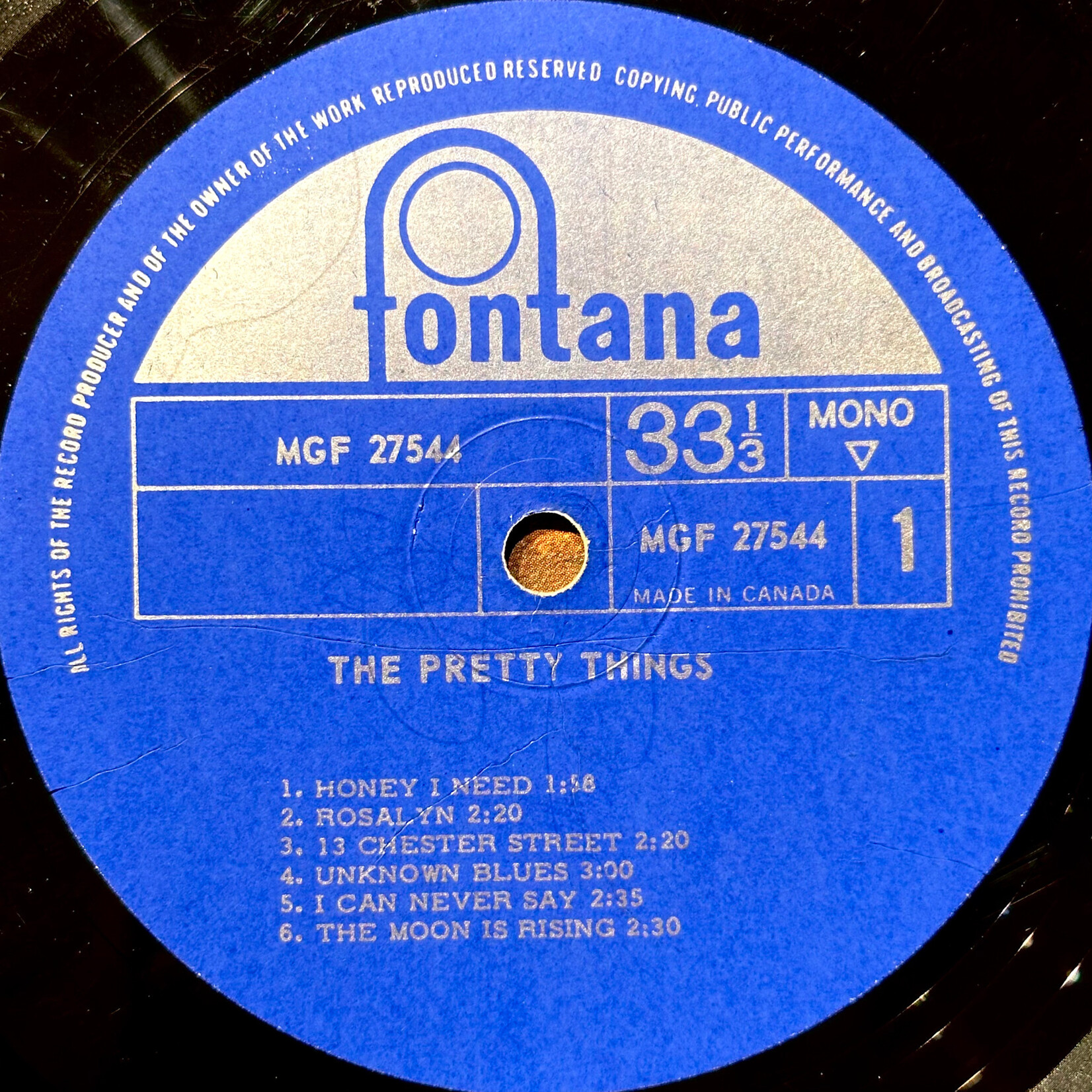 [Nick's Disk Pics] Pretty Things: self-titled (1965, Canada, VG)[FONTANA]